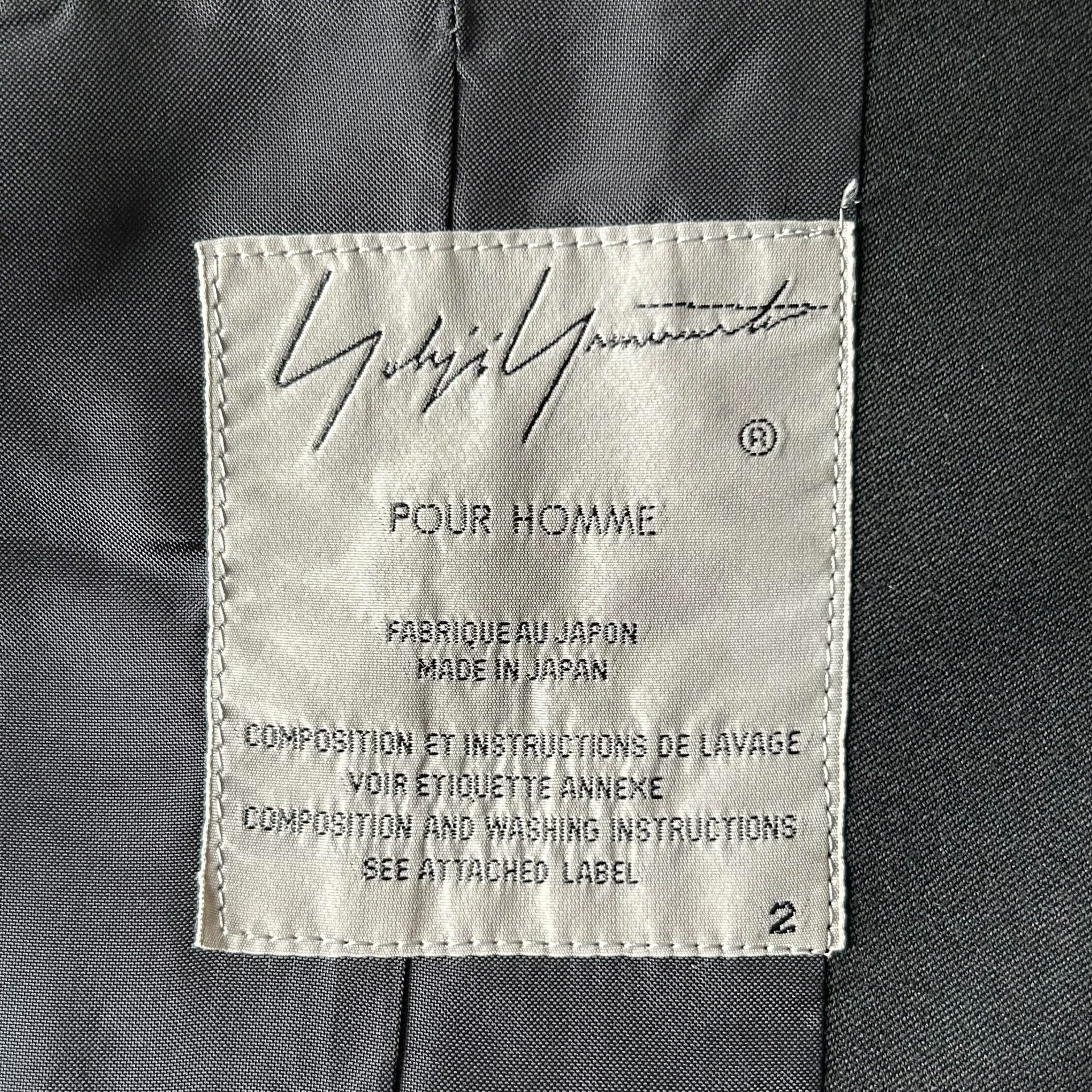 Yohji Yamamoto 17AW Pleated Leather Suit — label