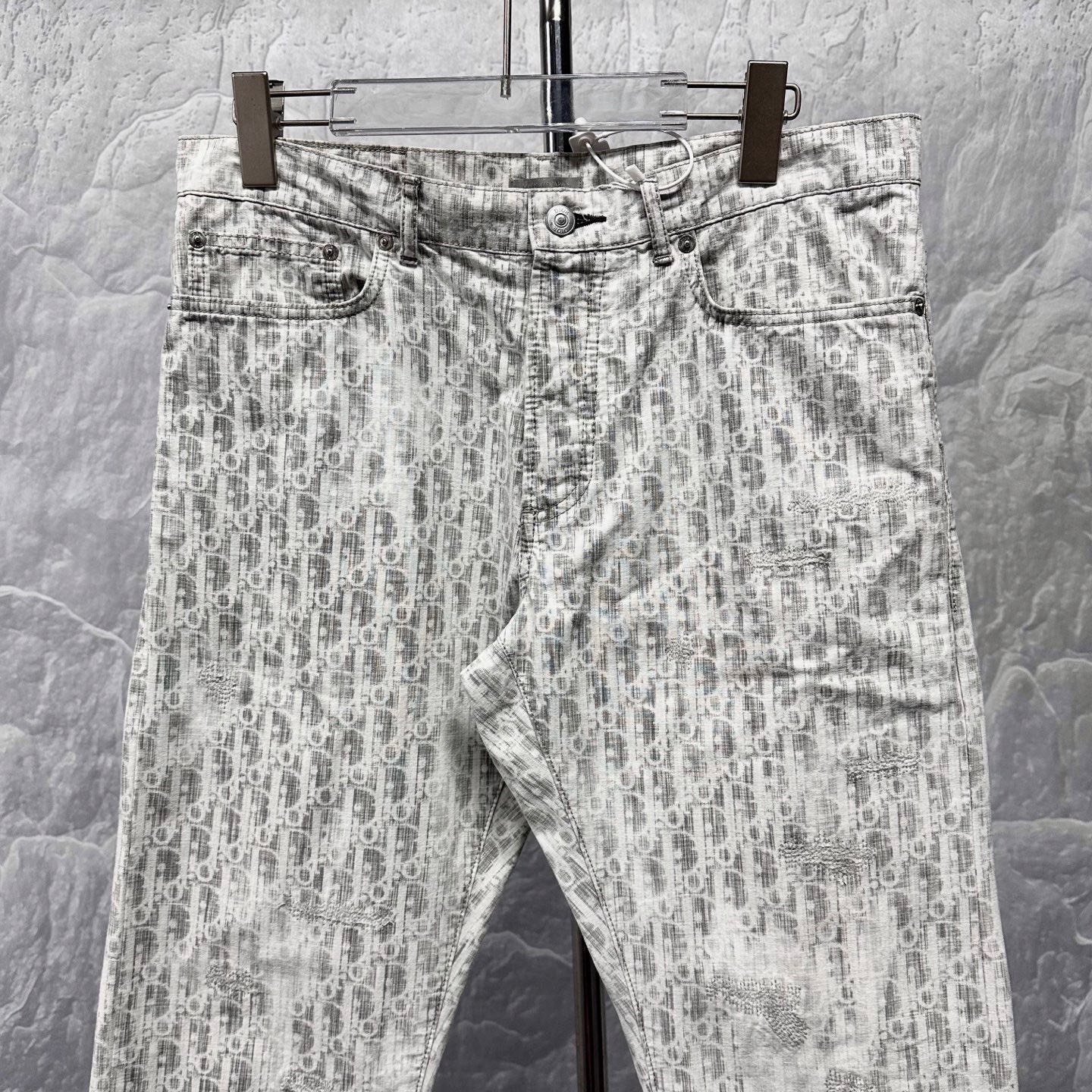 Dior Monogram Distressed Straight Jeans — back