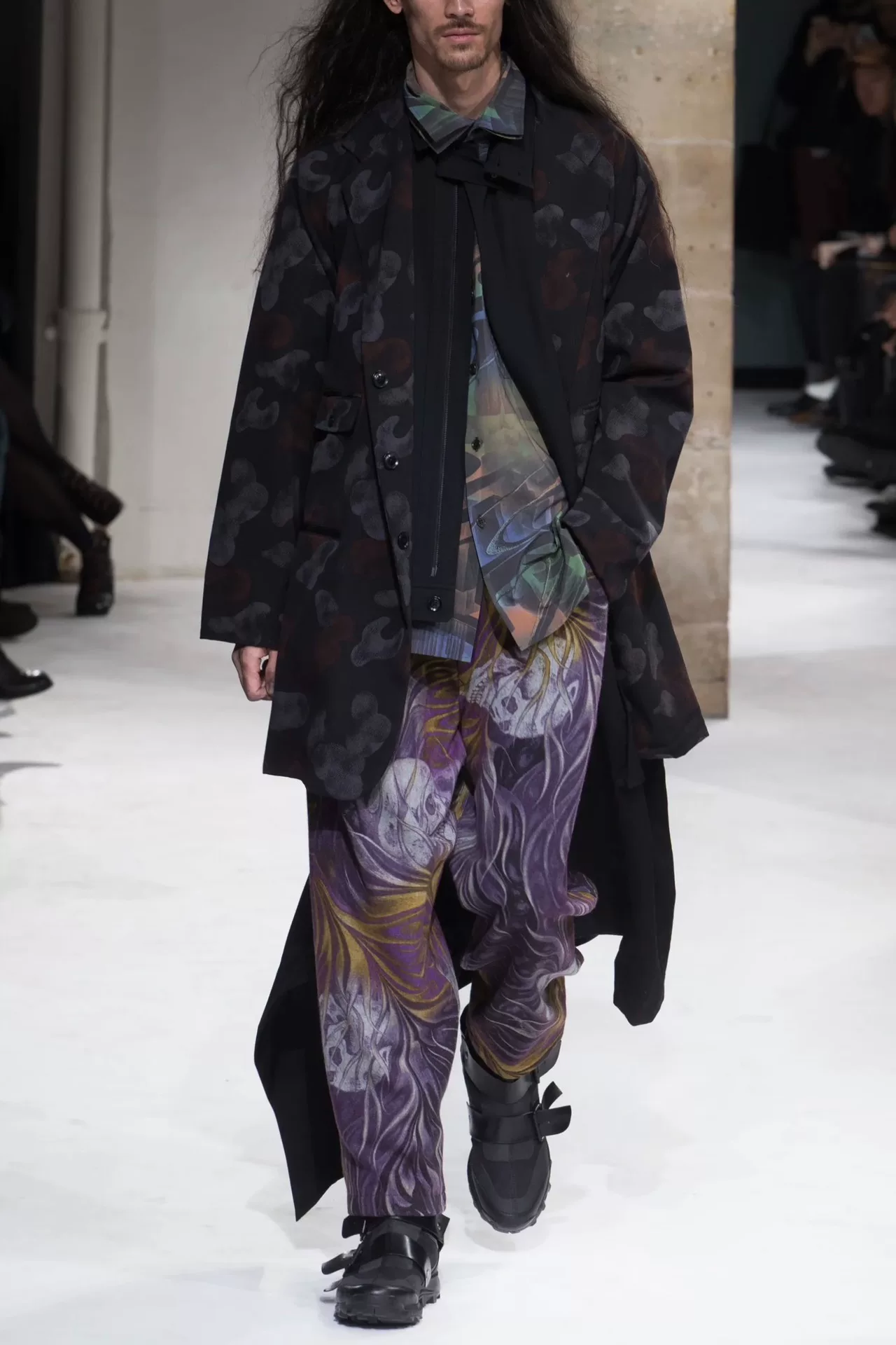Yohji Yamamoto 17AW Skull Flame Pants — detail