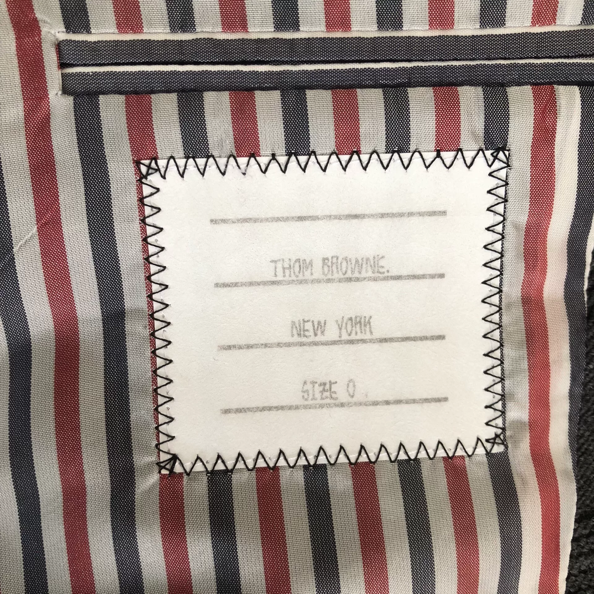Thom Browne Whale Pattern Suit Jacket — label