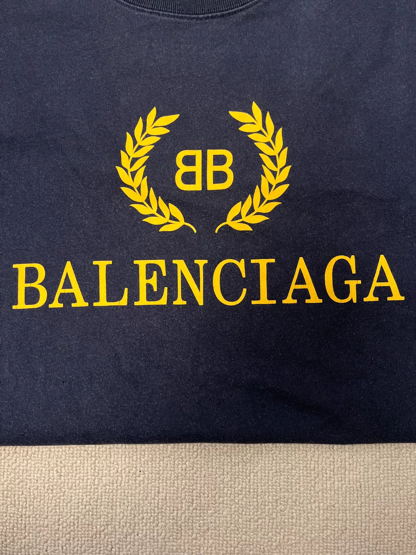 Balenciaga Wheat Ear Logo Round Neck T-Shirt — detail