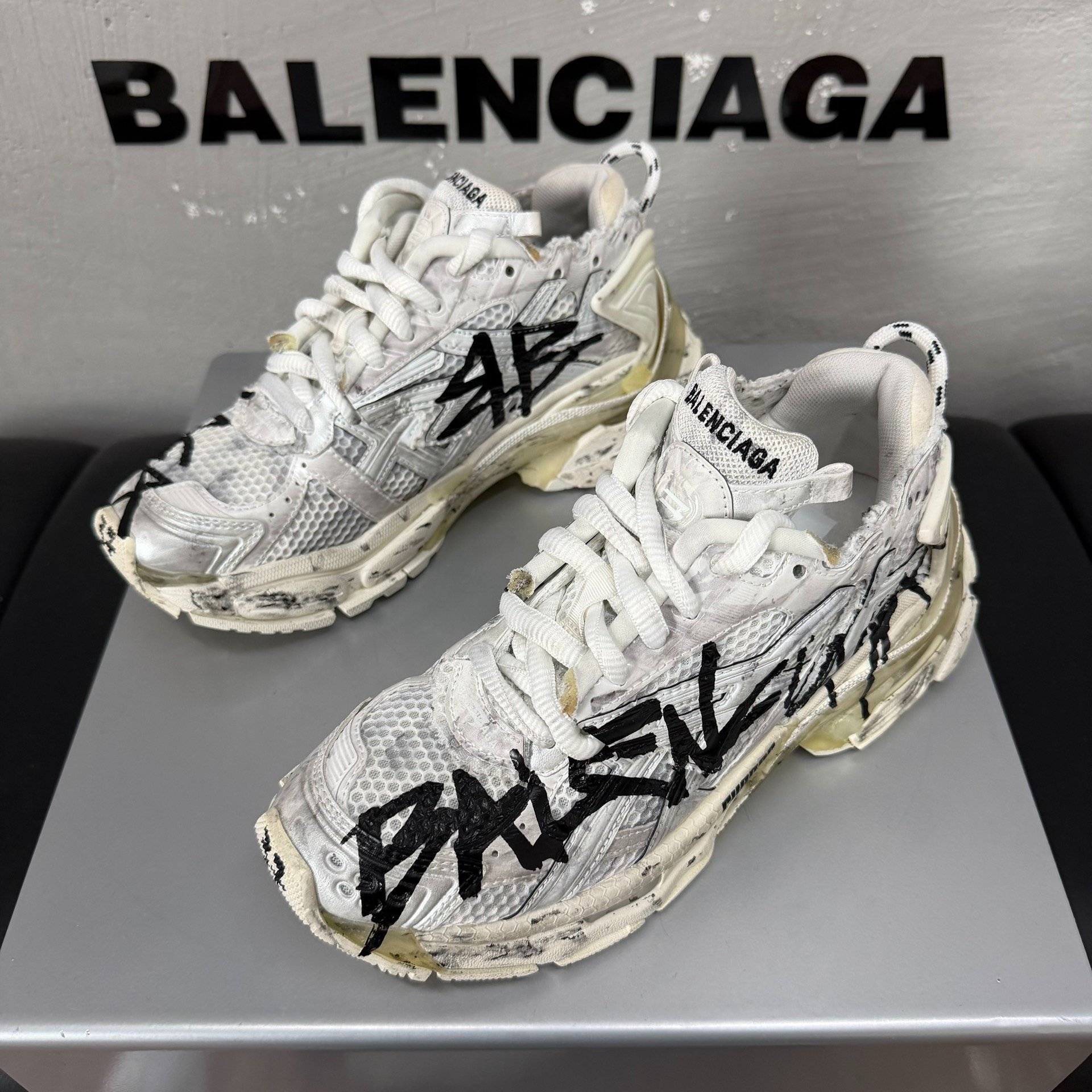 Balenciaga Runner Black White Dad Shoes