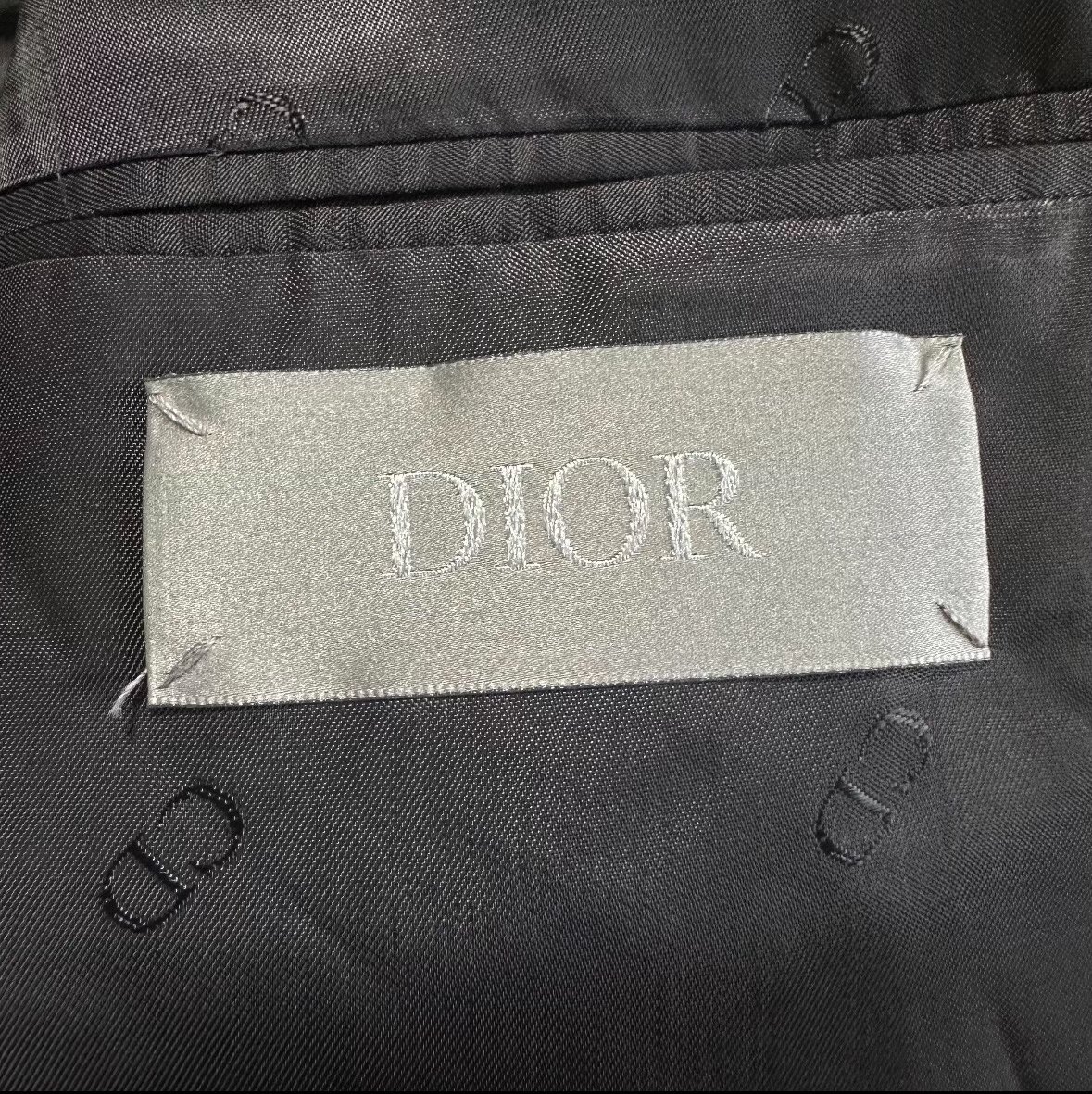 Dior Light Brown Double-Breasted Wool Blazer — label
