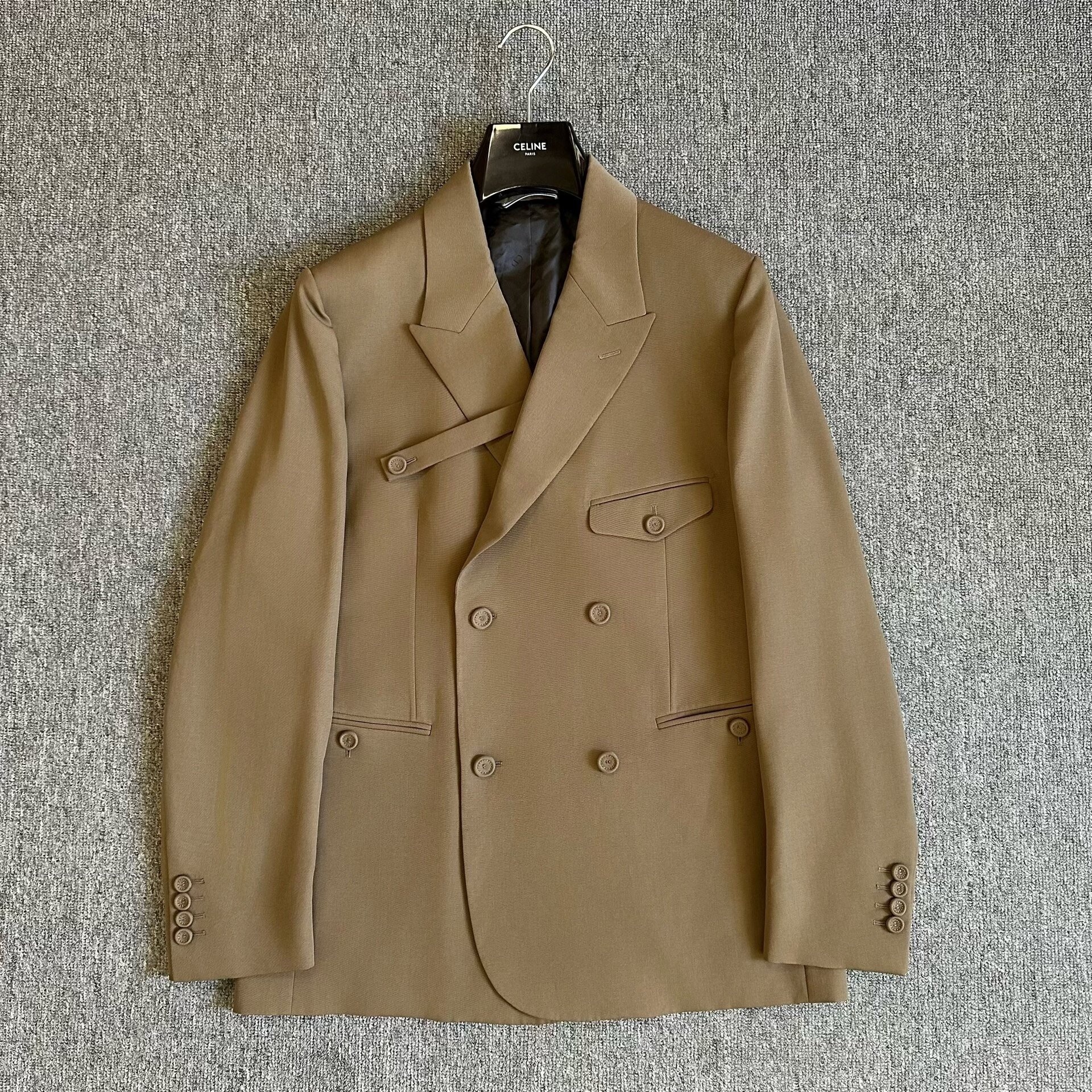 Dior Light Brown Double-Breasted Wool Blazer