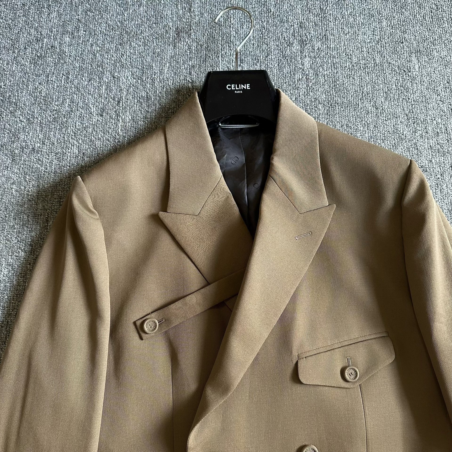Dior Light Brown Double-Breasted Wool Blazer — front