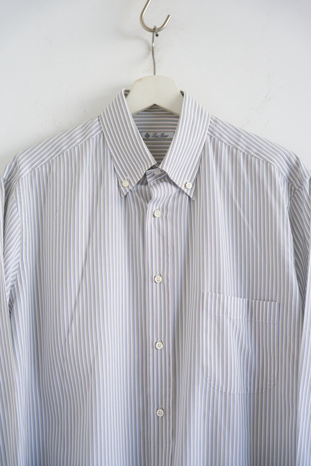 Loro Piana Striped White Long-sleeve Shirt — detail