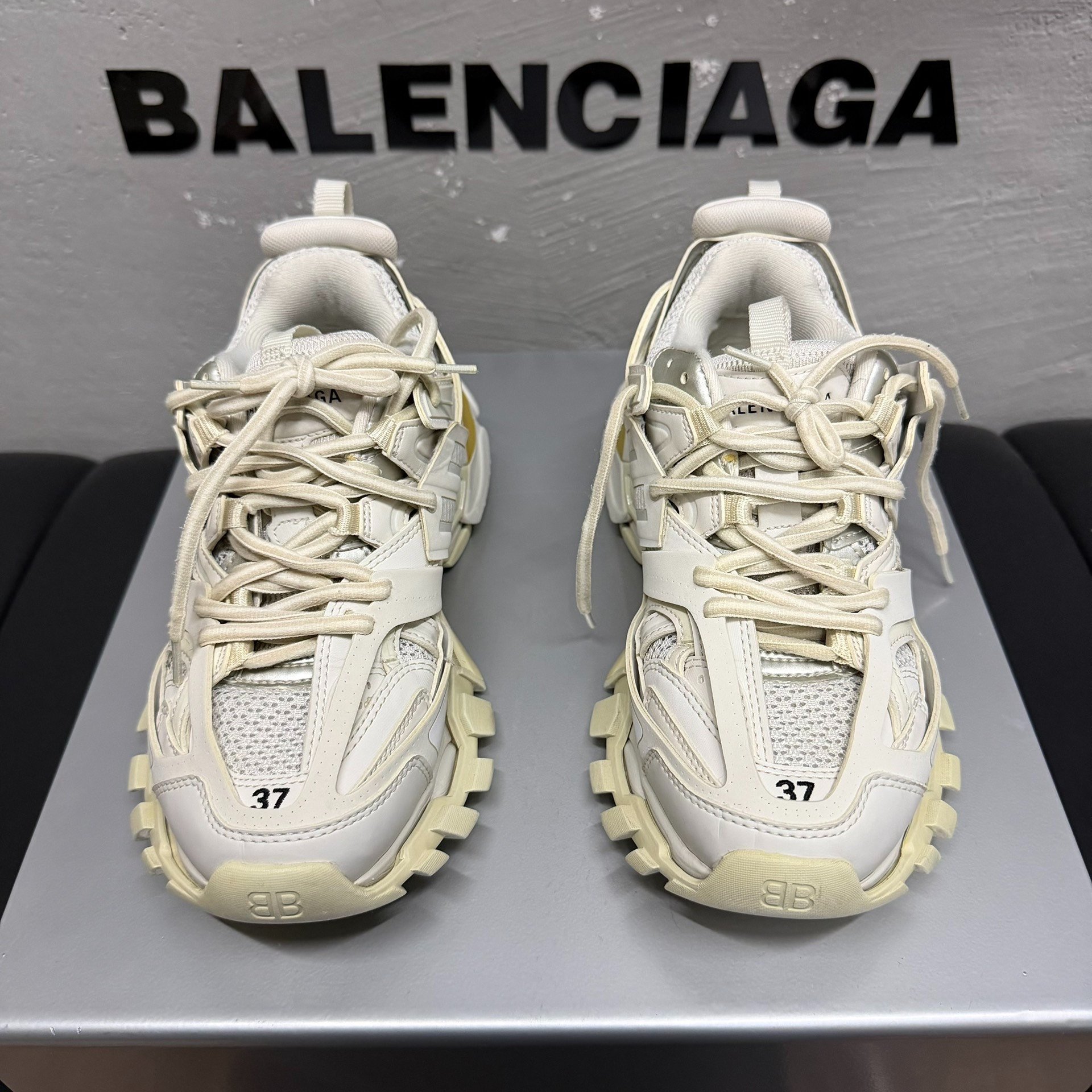 Balenciaga Track White Dad Shoes — front