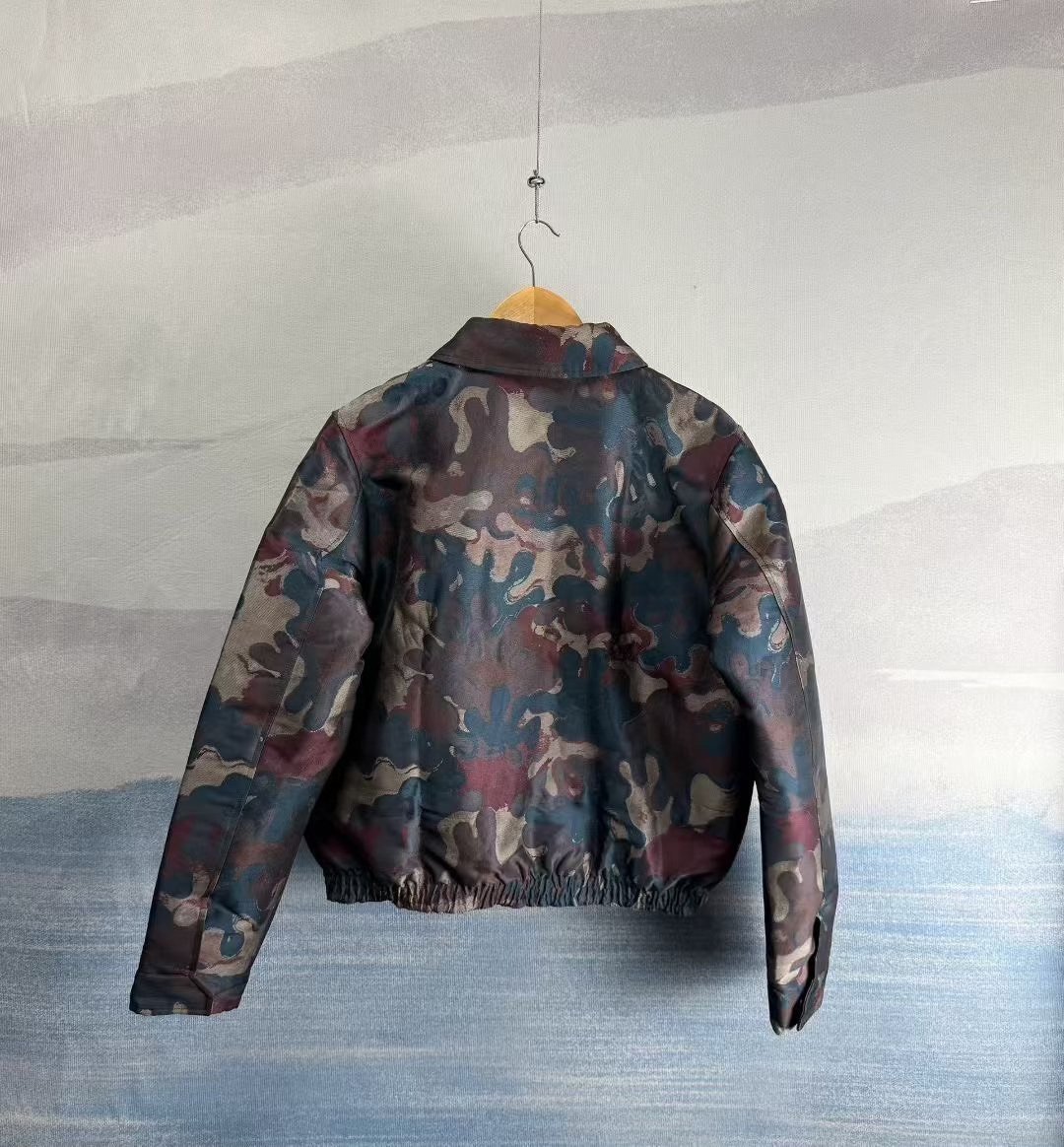 Dior Camouflage Lapel Zip Cotton Jacket — front
