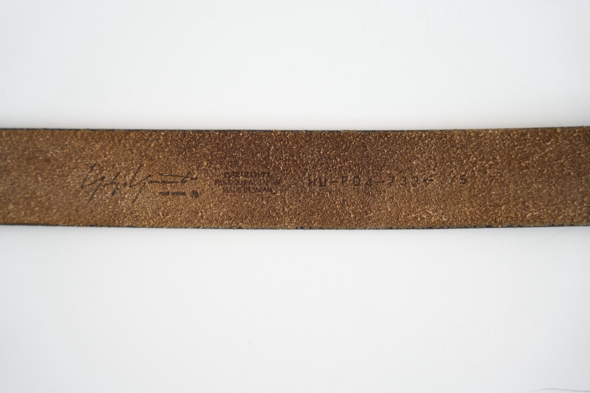 Yohji Yamamoto 2015 SS Leather Belt — label