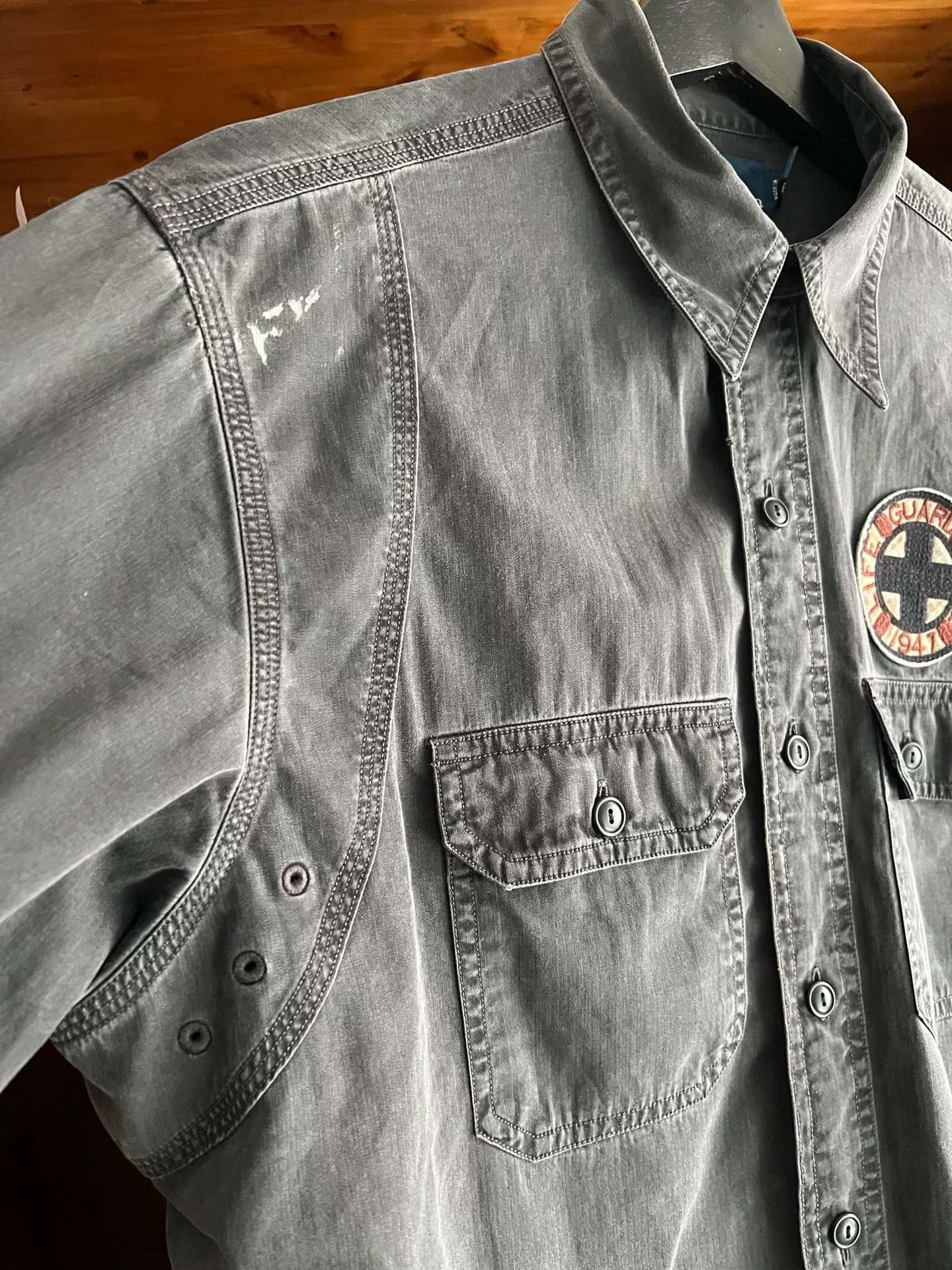 Polo Ralph Lauren Black Work Shirt — detail