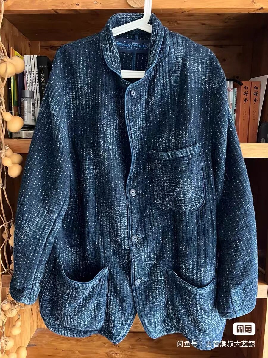 Porter Classic Indigo Sashiko Suit Jacket — label