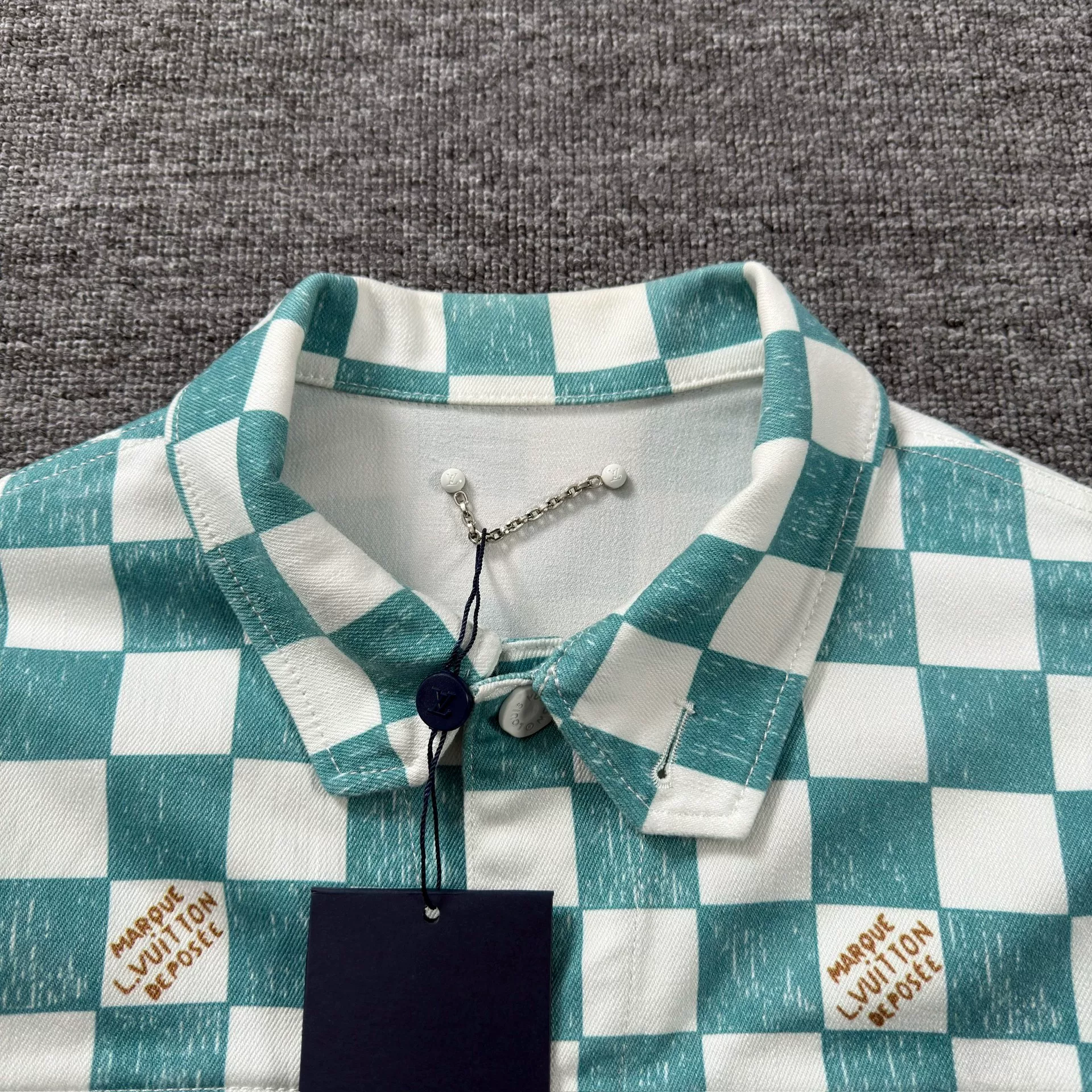 Louis Vuitton Checkered Denim Jacket — front