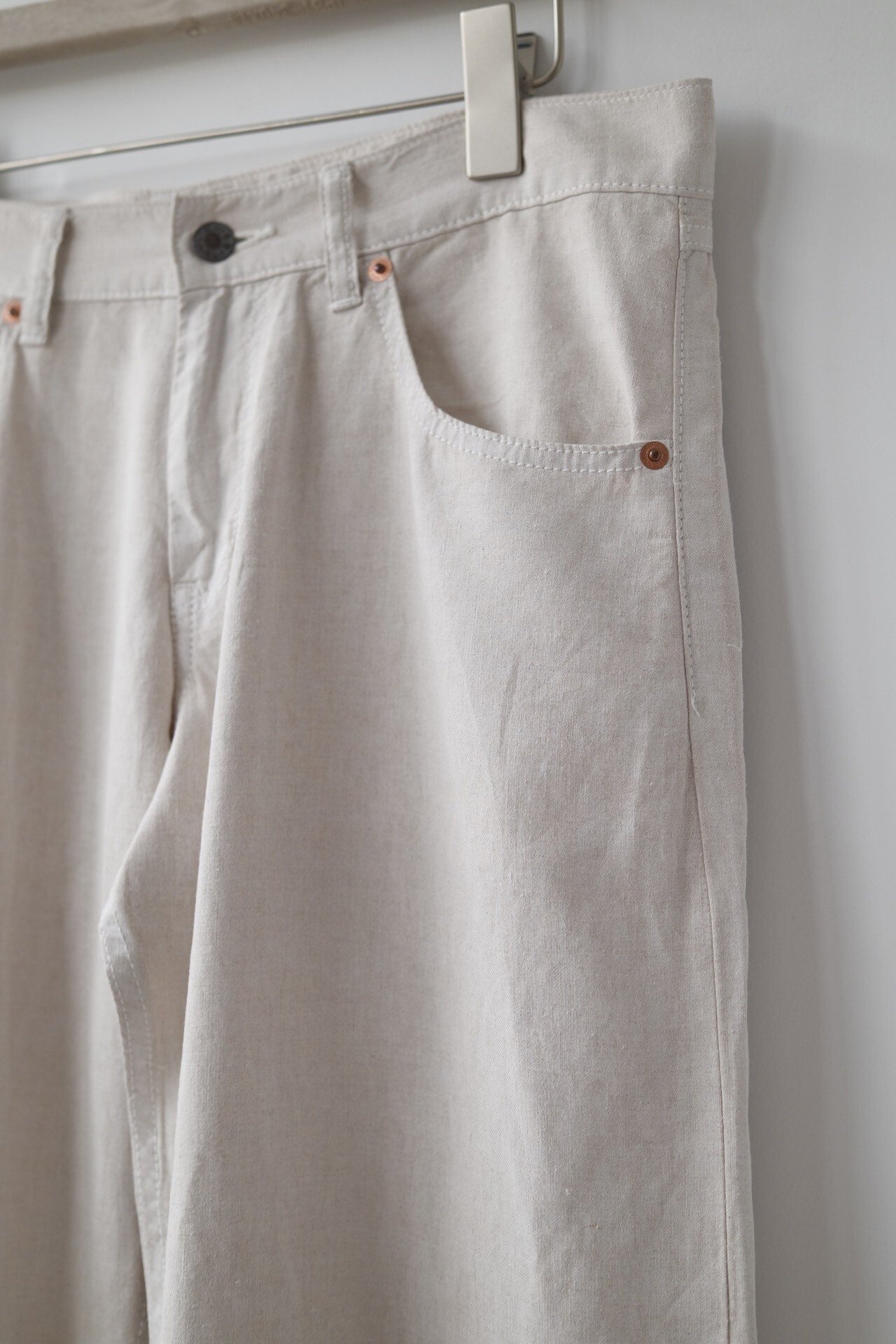 Yohji Yamamoto Y's 15AW Linen Deconstructed Pants — detail
