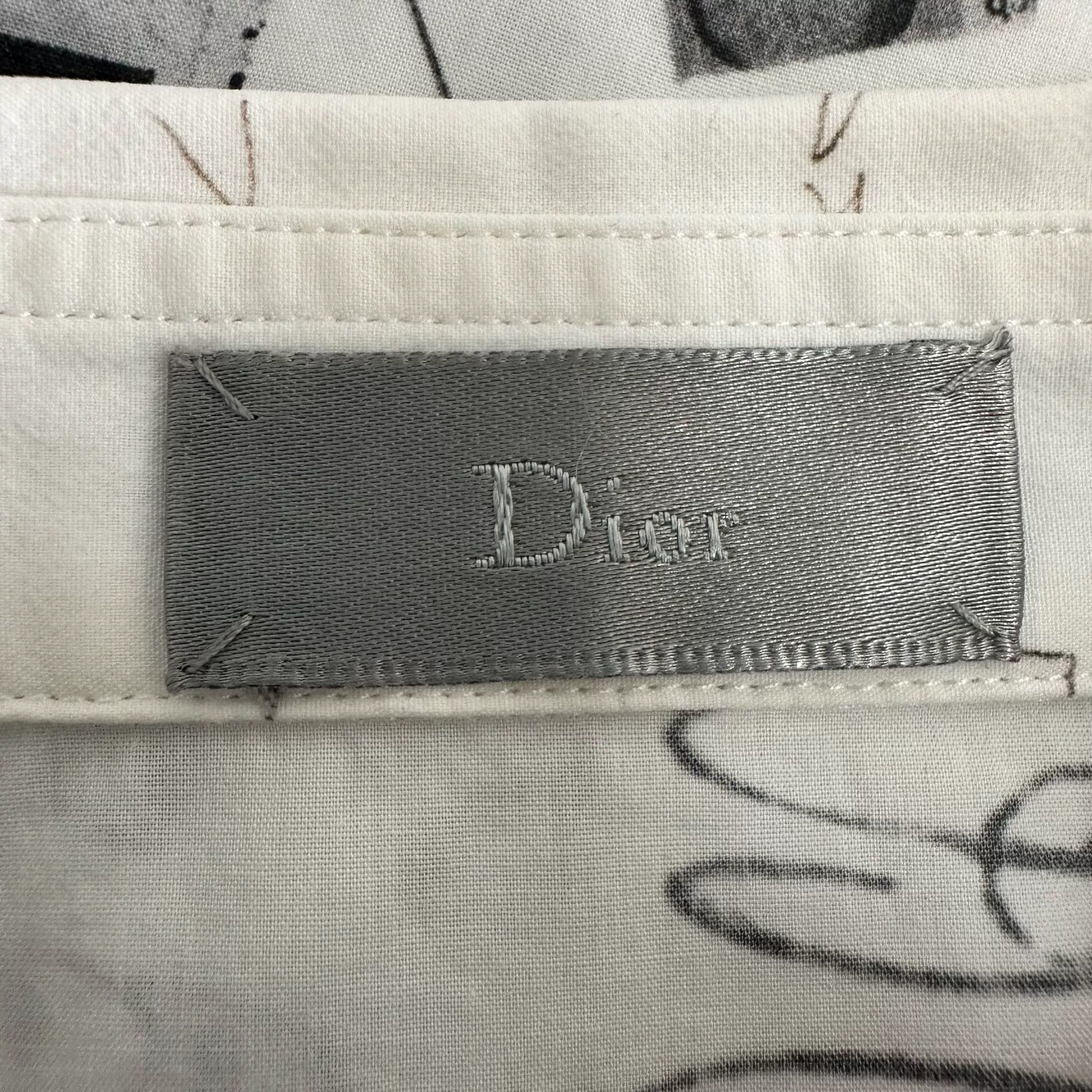 Dior Graffiti Print Embroidered Bee Shirt — back