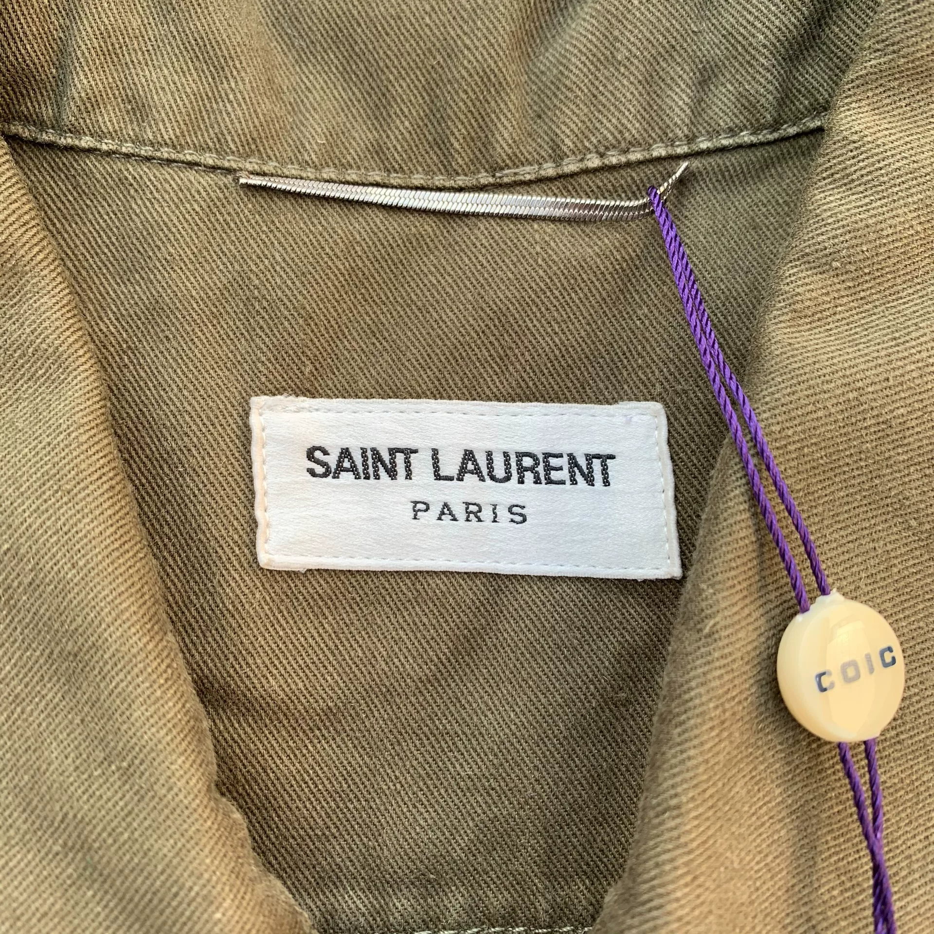 Saint Laurent 15SS Runway Hunting Jacket — label