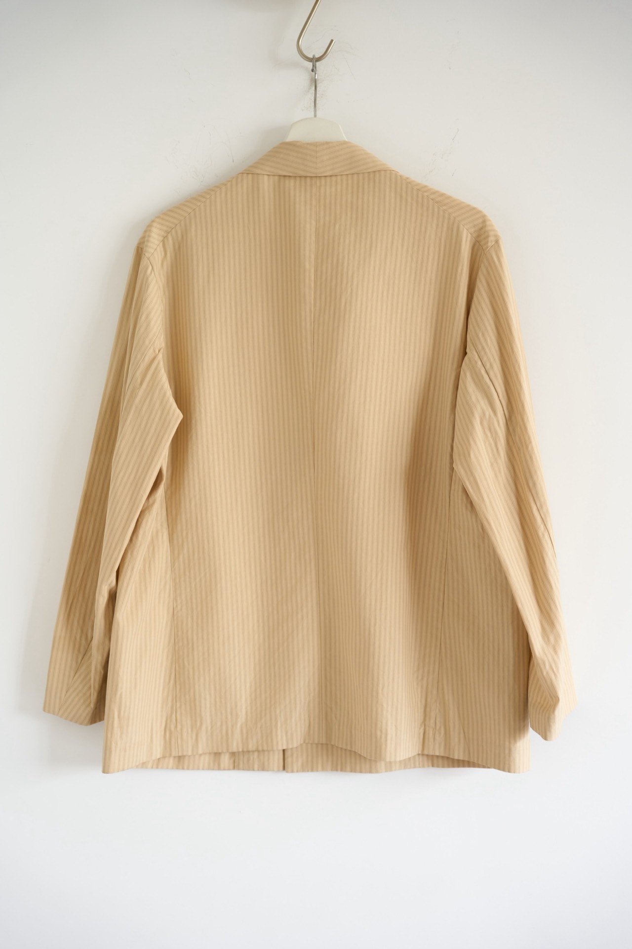 Auralee 18ss Shawl Collar Beige Striped Blazer — front