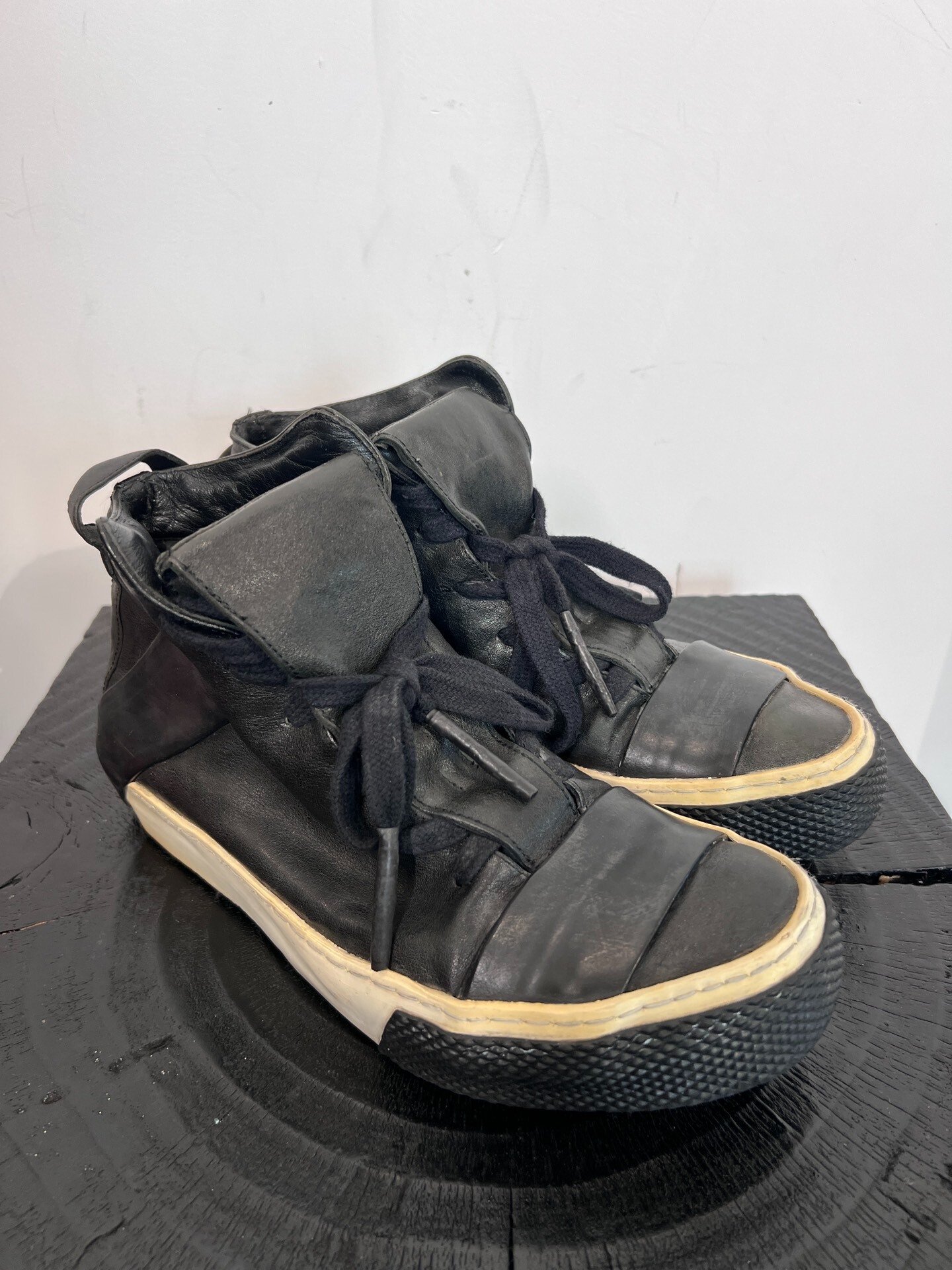Boris Bidjan Saberi Mid-Top Leather Sneakers