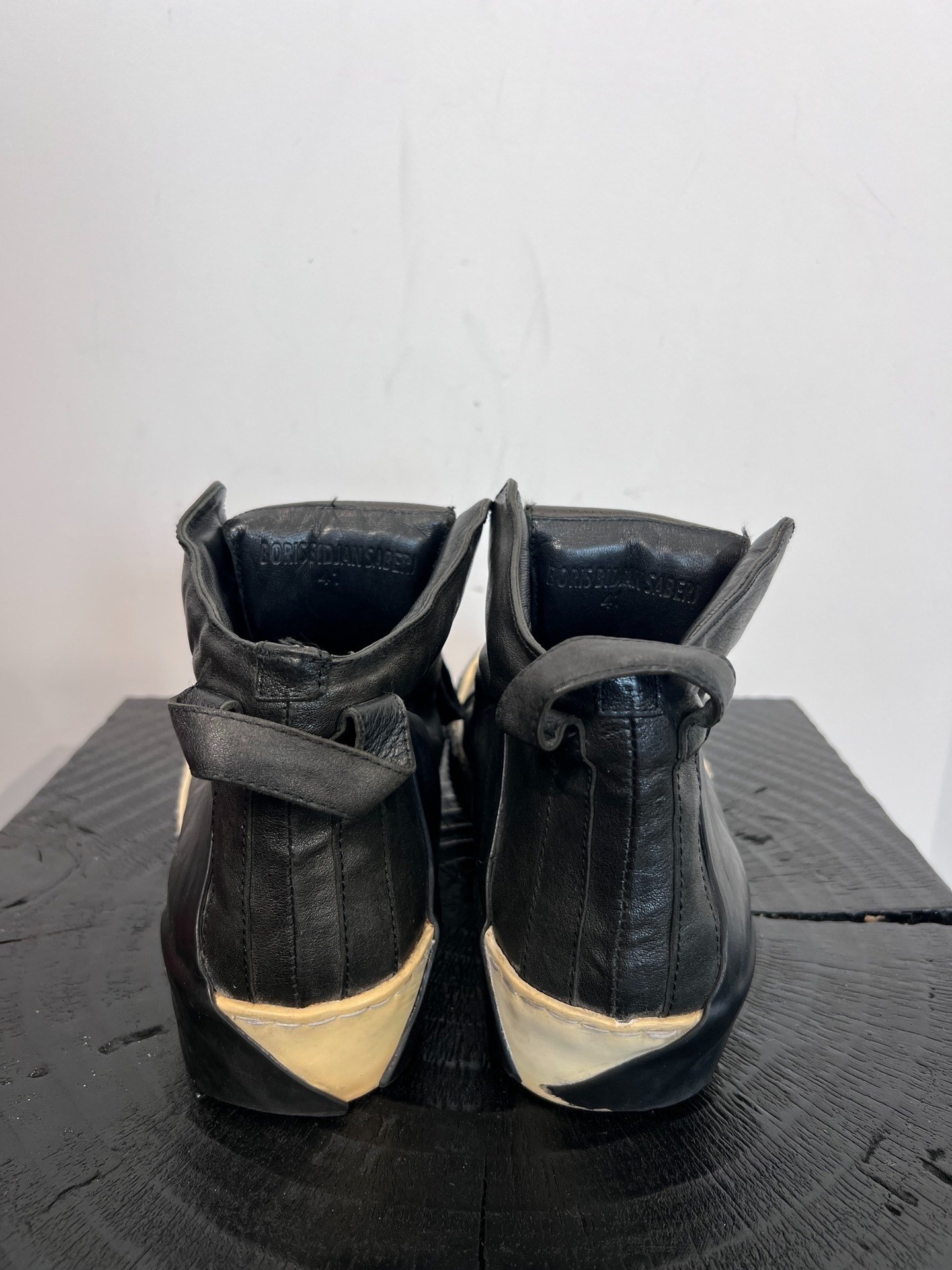 Boris Bidjan Saberi Mid-Top Leather Sneakers — back