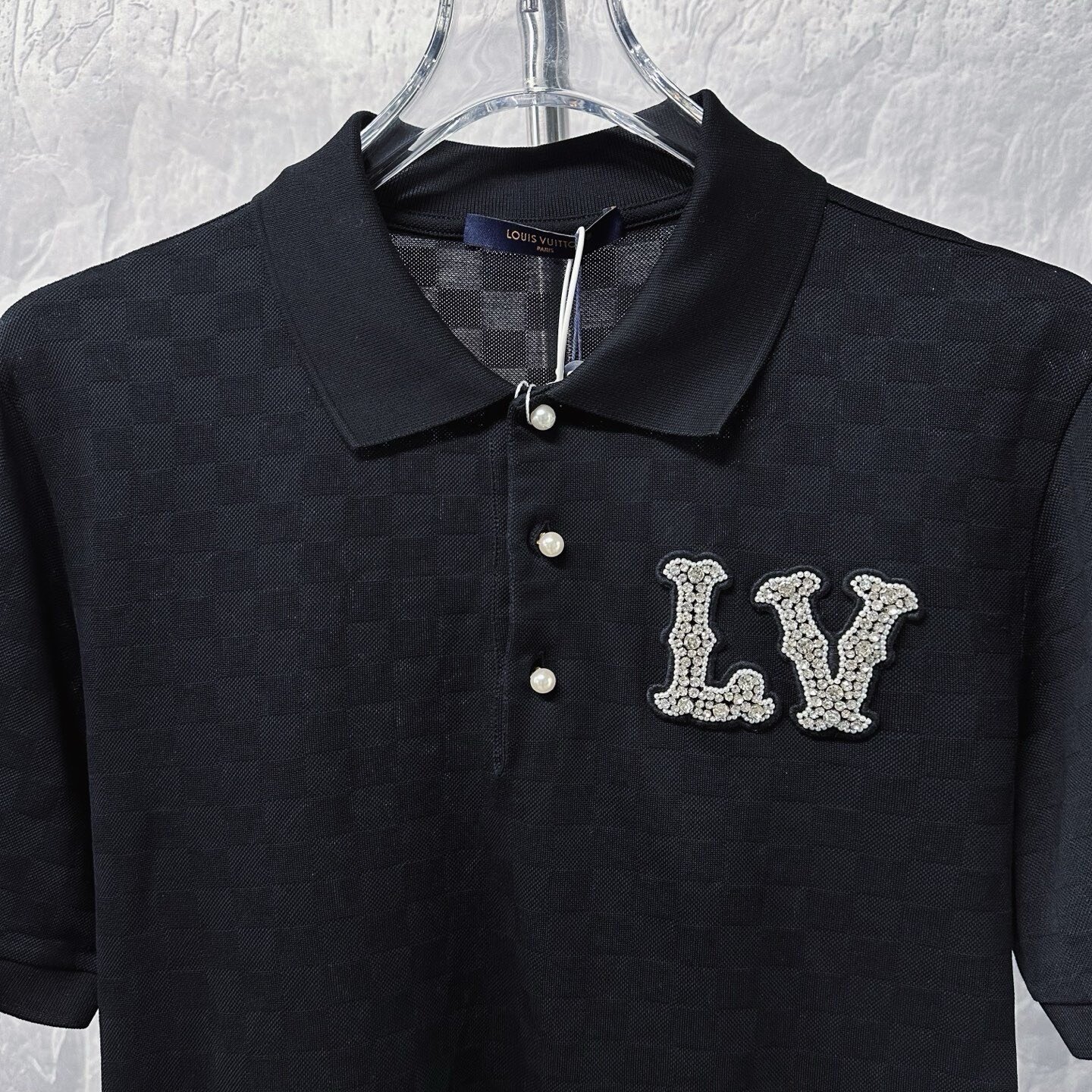 Louis Vuitton SS24 Pharrell Damier Beaded Polo — front