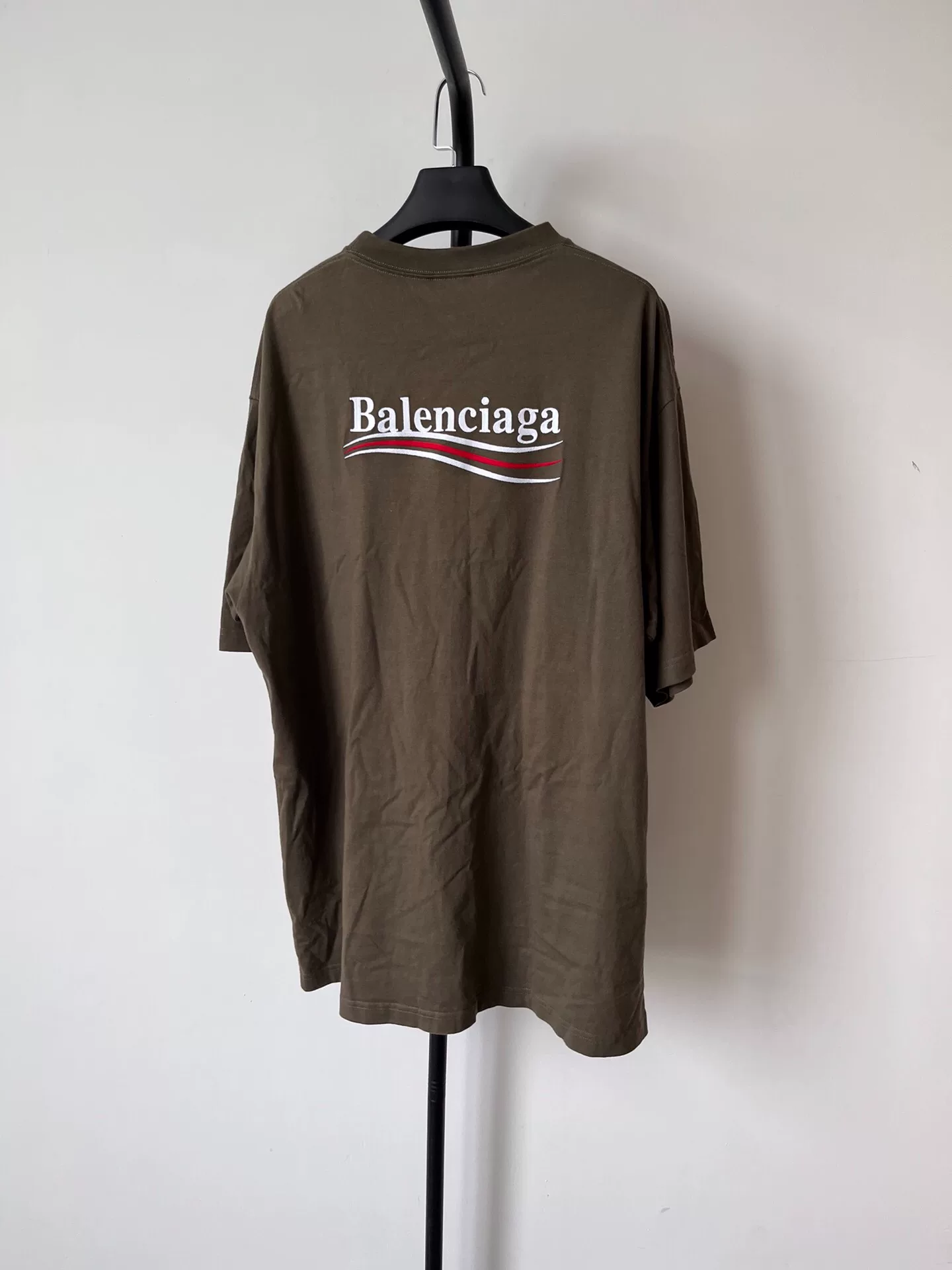 Balenciaga Logo Print Loose Short-Sleeve T-Shirt — front