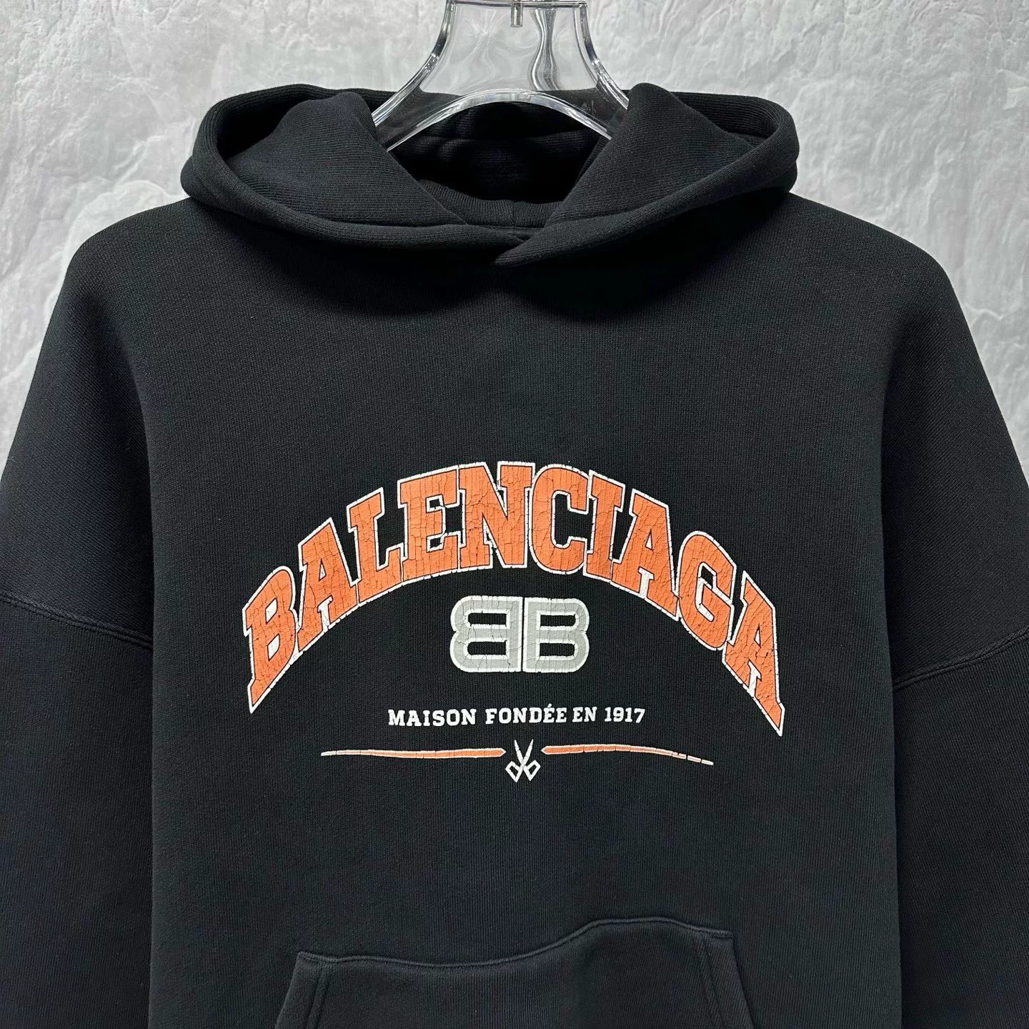 Balenciaga Distressed Print Hoodie — front