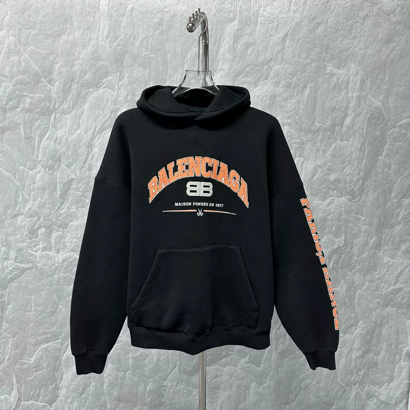 Balenciaga Distressed Print Hoodie