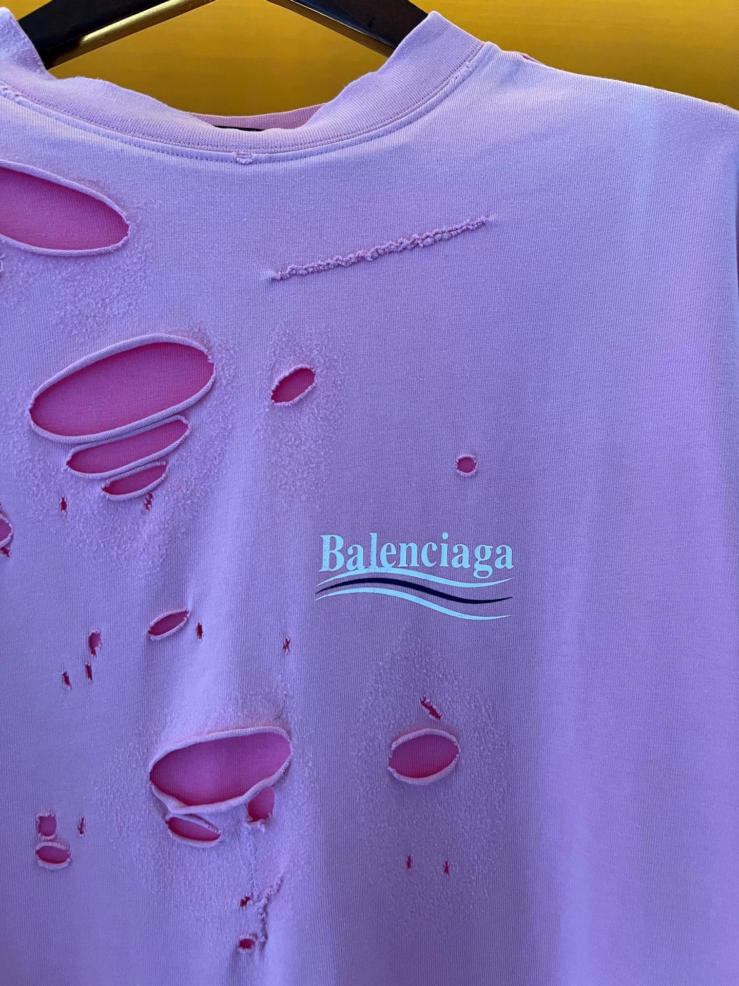 Balenciaga Pink Fake Two-Piece Long-Sleeve Top — detail