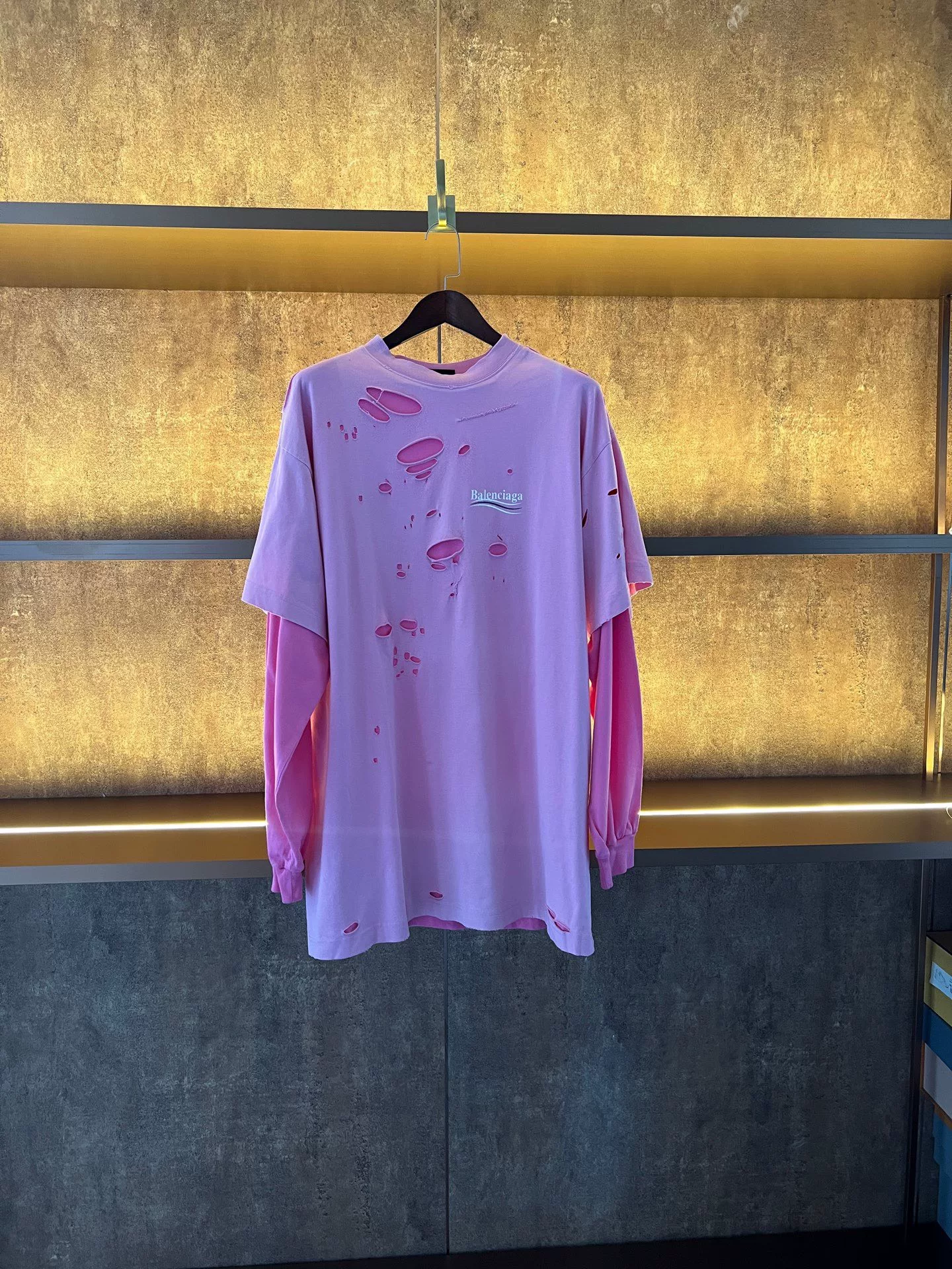 Balenciaga Pink Fake Two-Piece Long-Sleeve Top