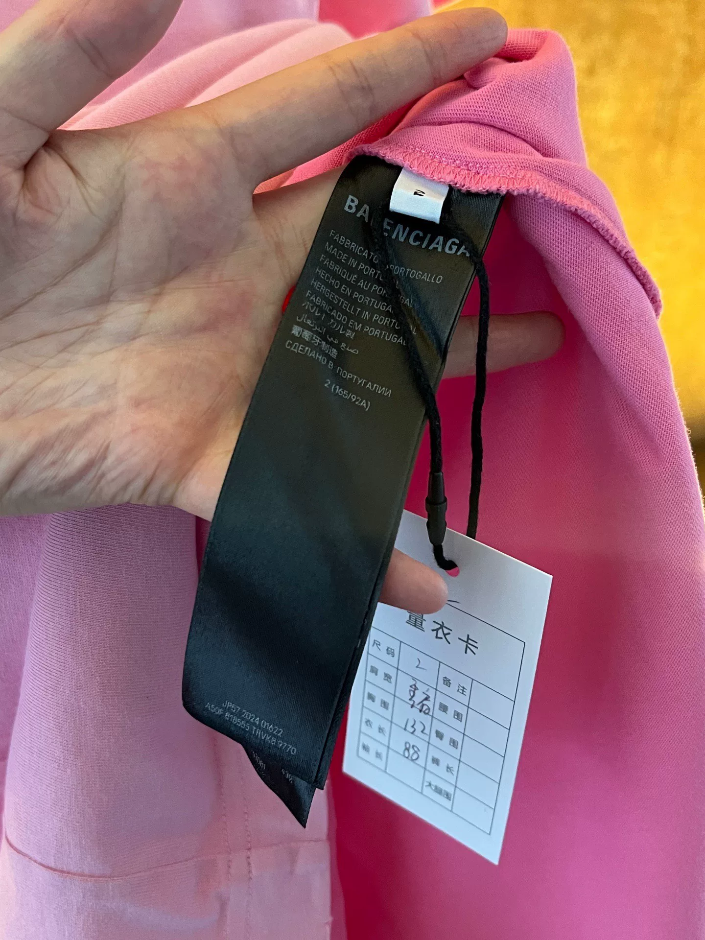 Balenciaga Pink Fake Two-Piece Long-Sleeve Top — back