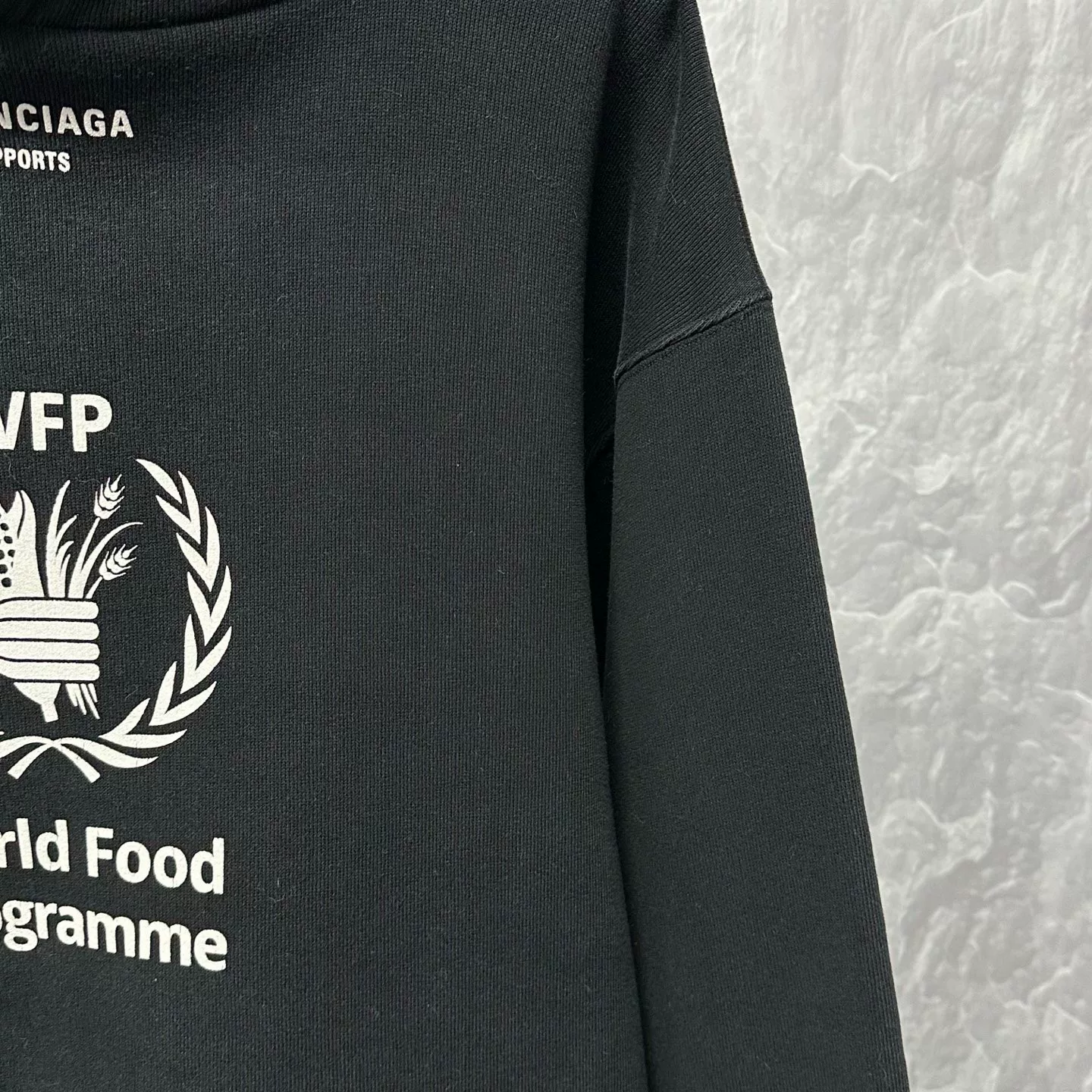 Balenciaga WFP Charity Wheat Ear Hoodie — detail