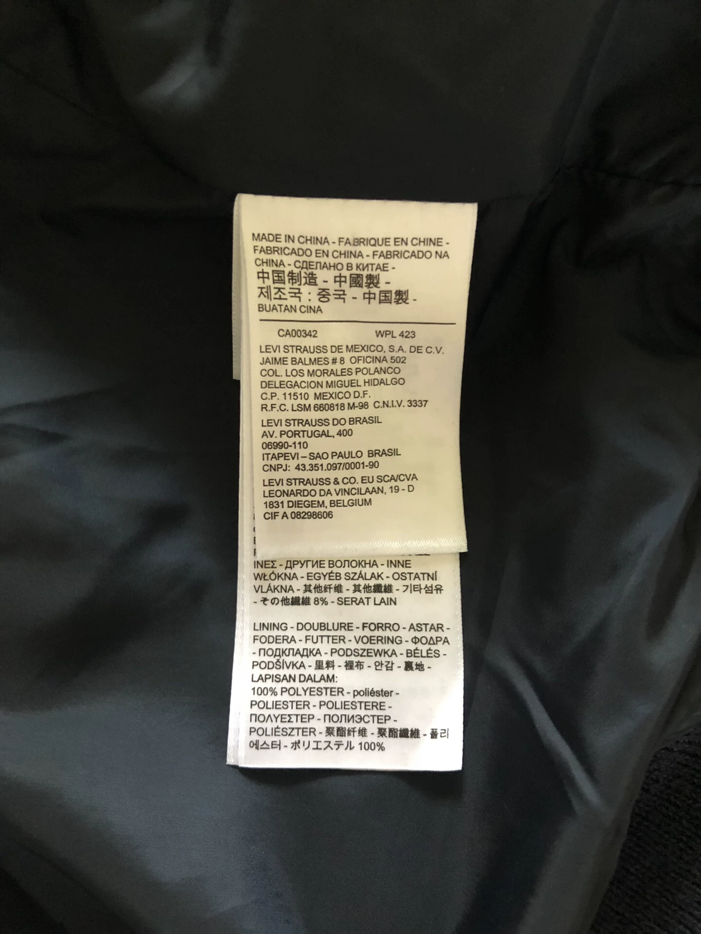 Levi's Wool Blend Varsity Jacket — back
