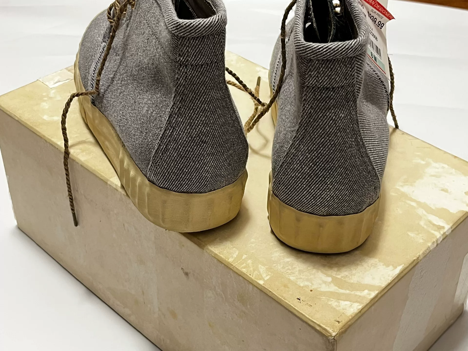Visvim UDIAM FOLK Grey Trainers — label