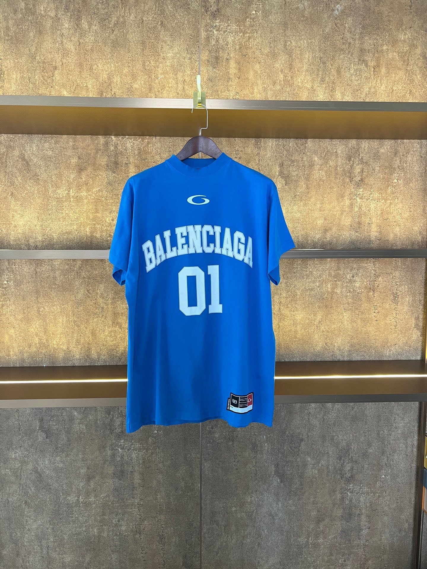 Balenciaga Blue Basketball Short-Sleeve Top