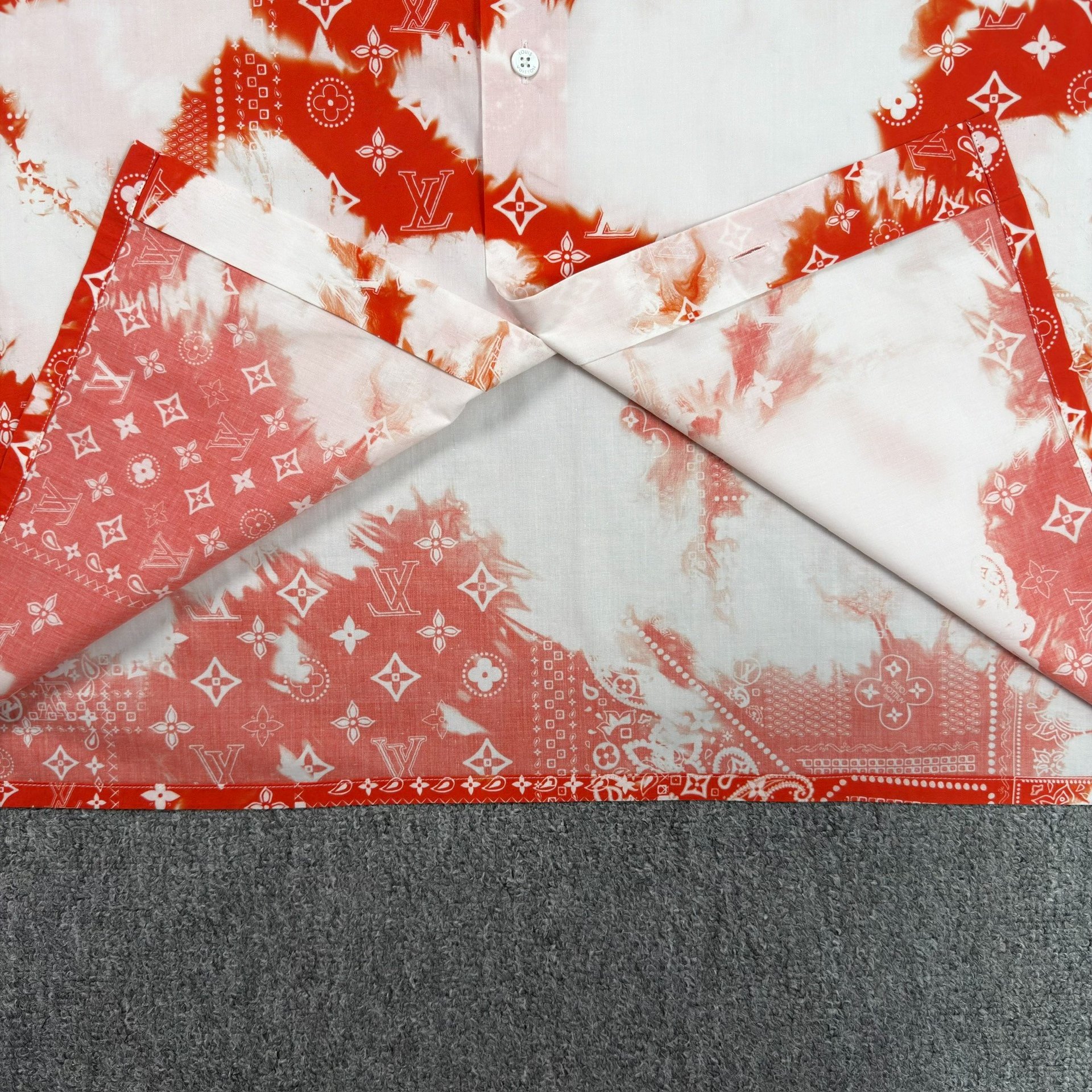 Louis Vuitton Red All-Over Print Shirt — label