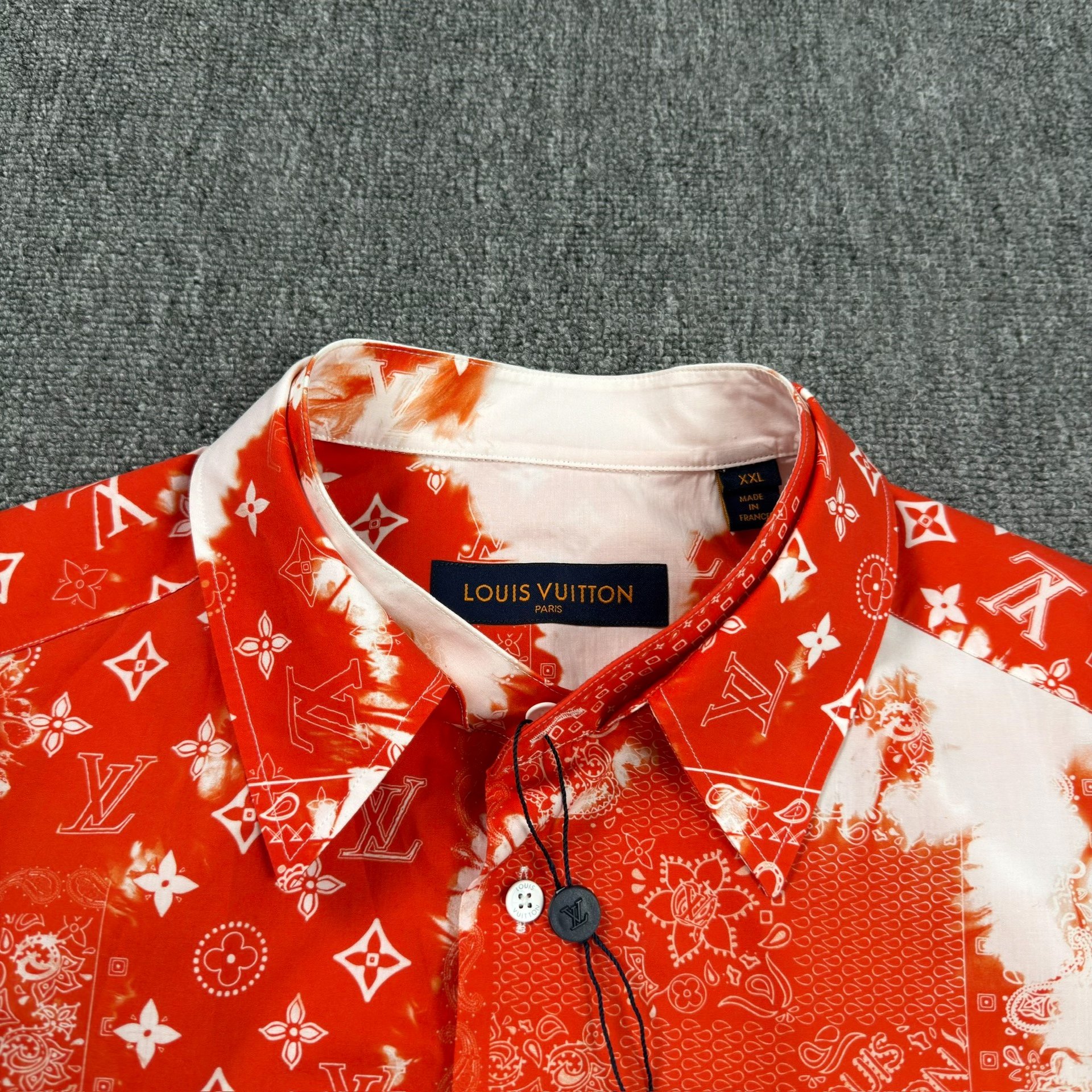 Louis Vuitton Red All-Over Print Shirt — detail