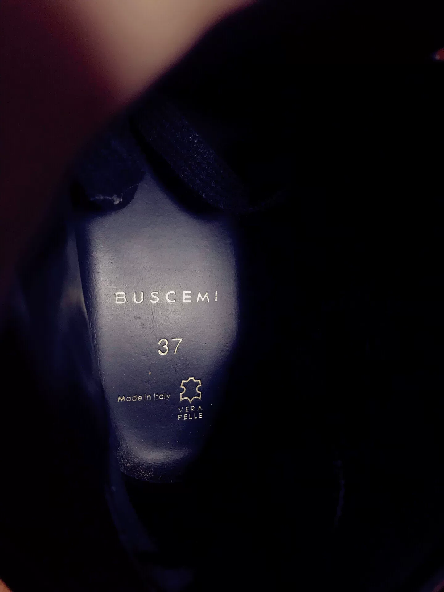 Buscemi Women's Black Gold Lock High-Top Sneakers — label