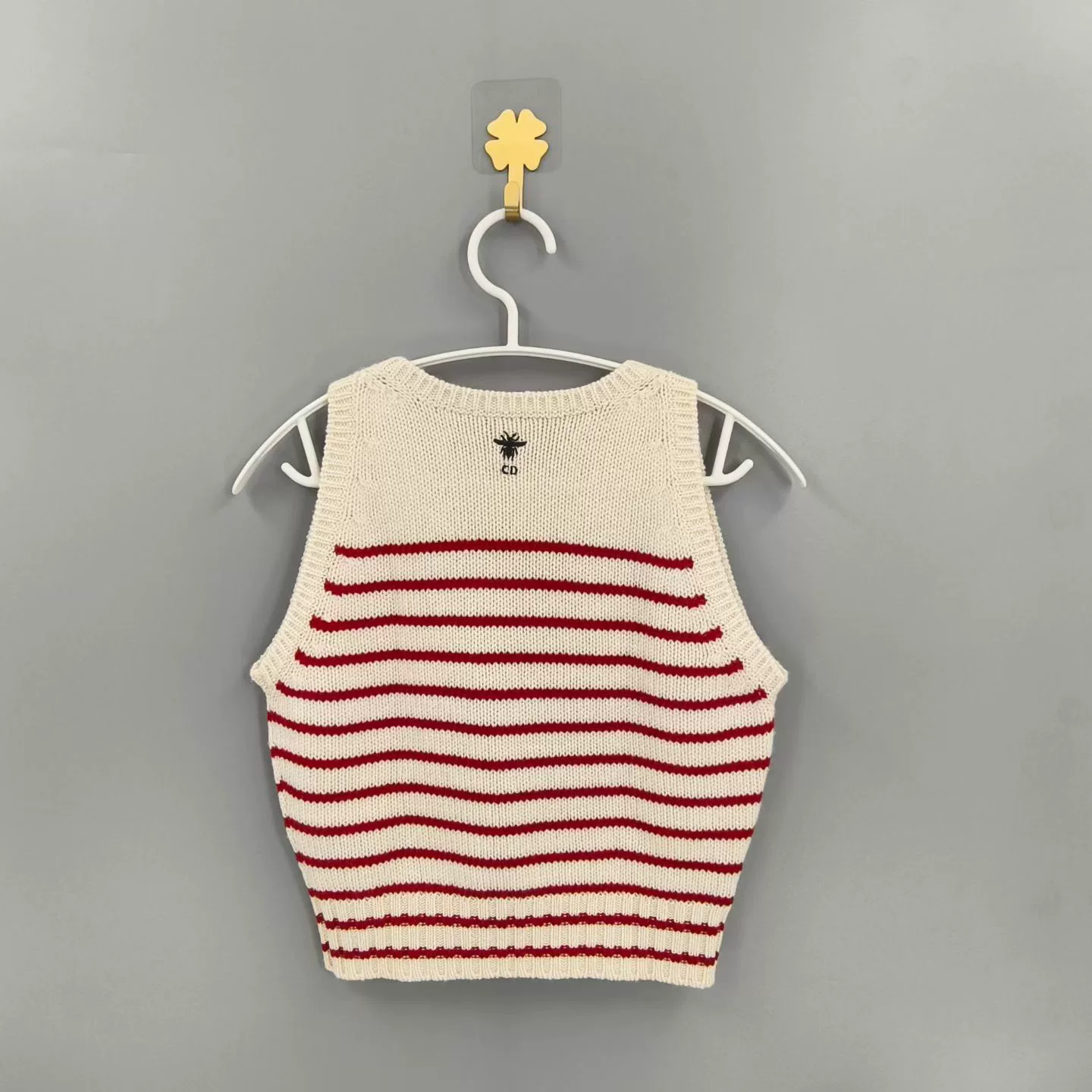 Christian Dior CD Logo Striped Knit Vest — front