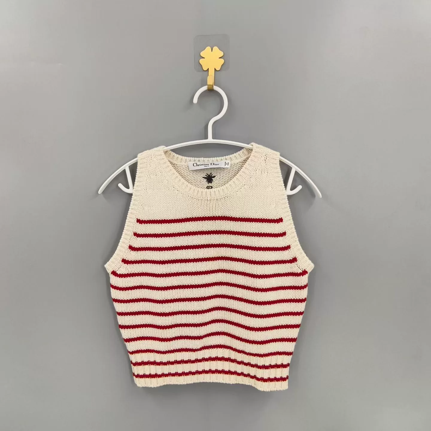 Christian Dior CD Logo Striped Knit Vest