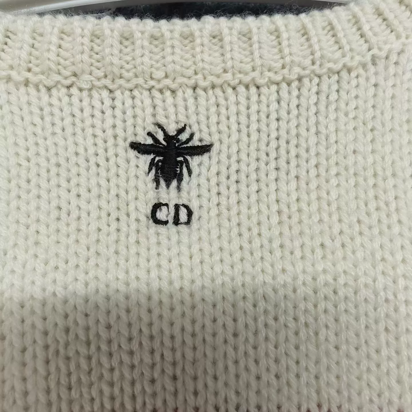 Christian Dior CD Logo Striped Knit Vest — label