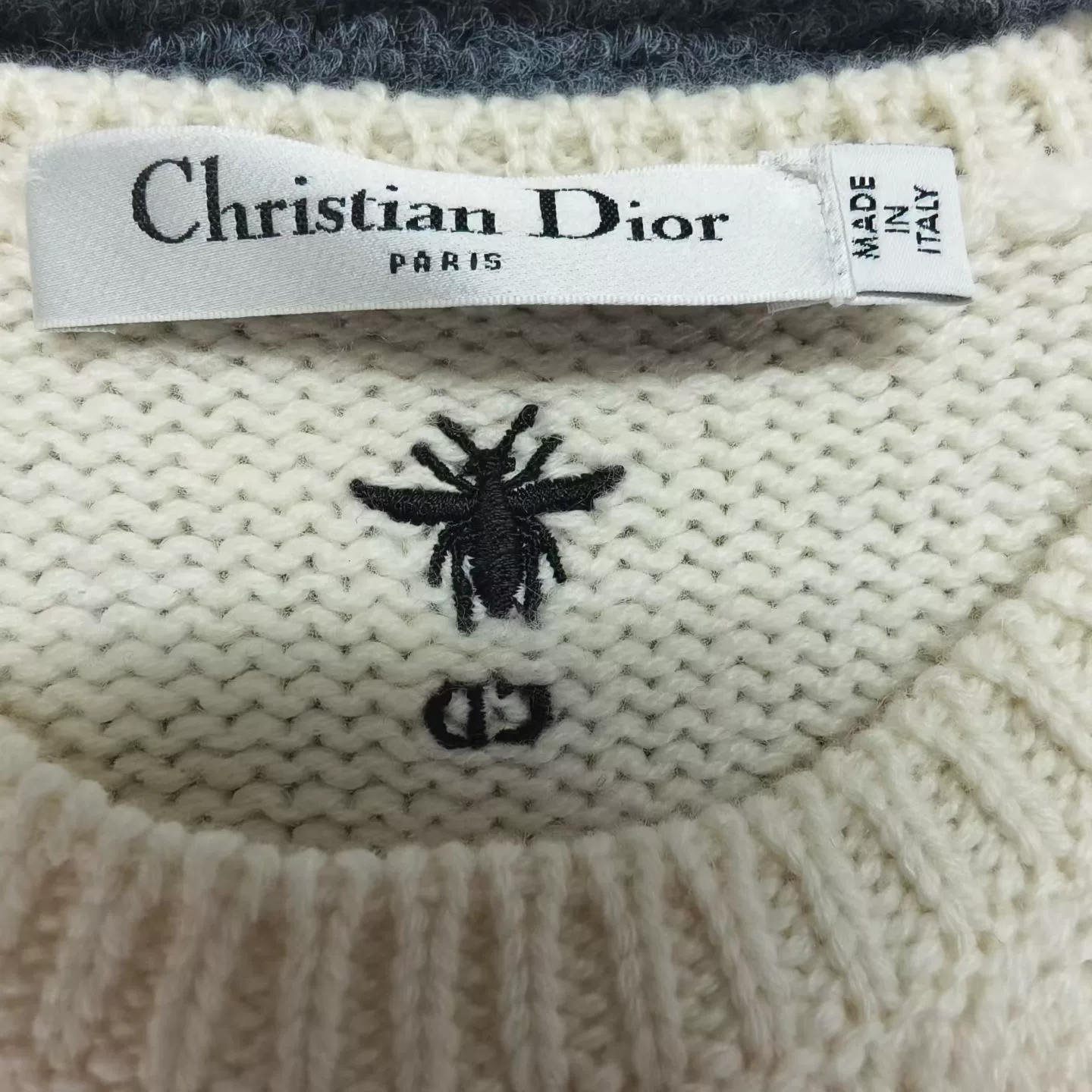 Christian Dior CD Logo Striped Knit Vest — detail
