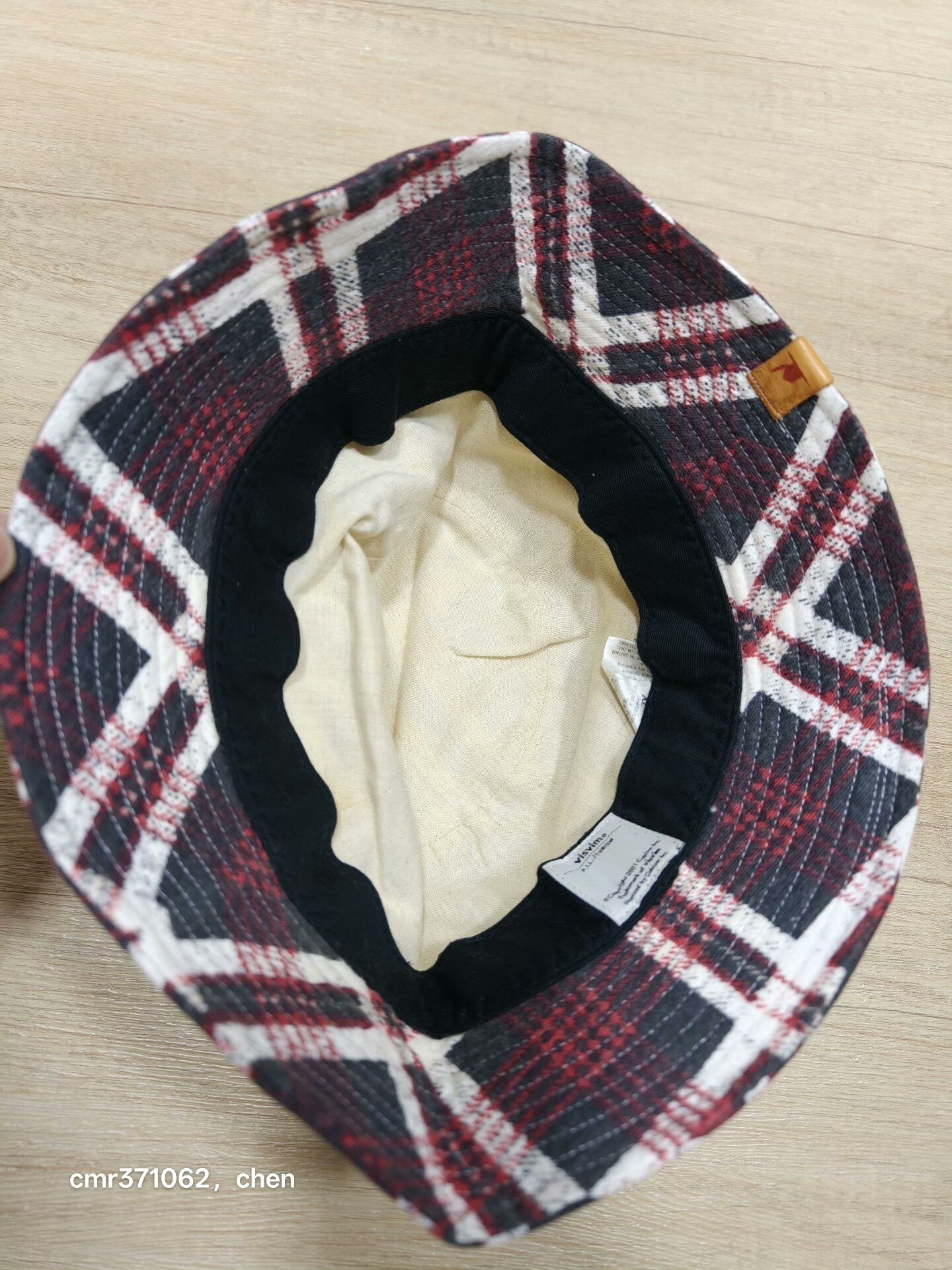 VISVIM 16SS DOME BUCKET HAT (PRINTED CHECK) — label