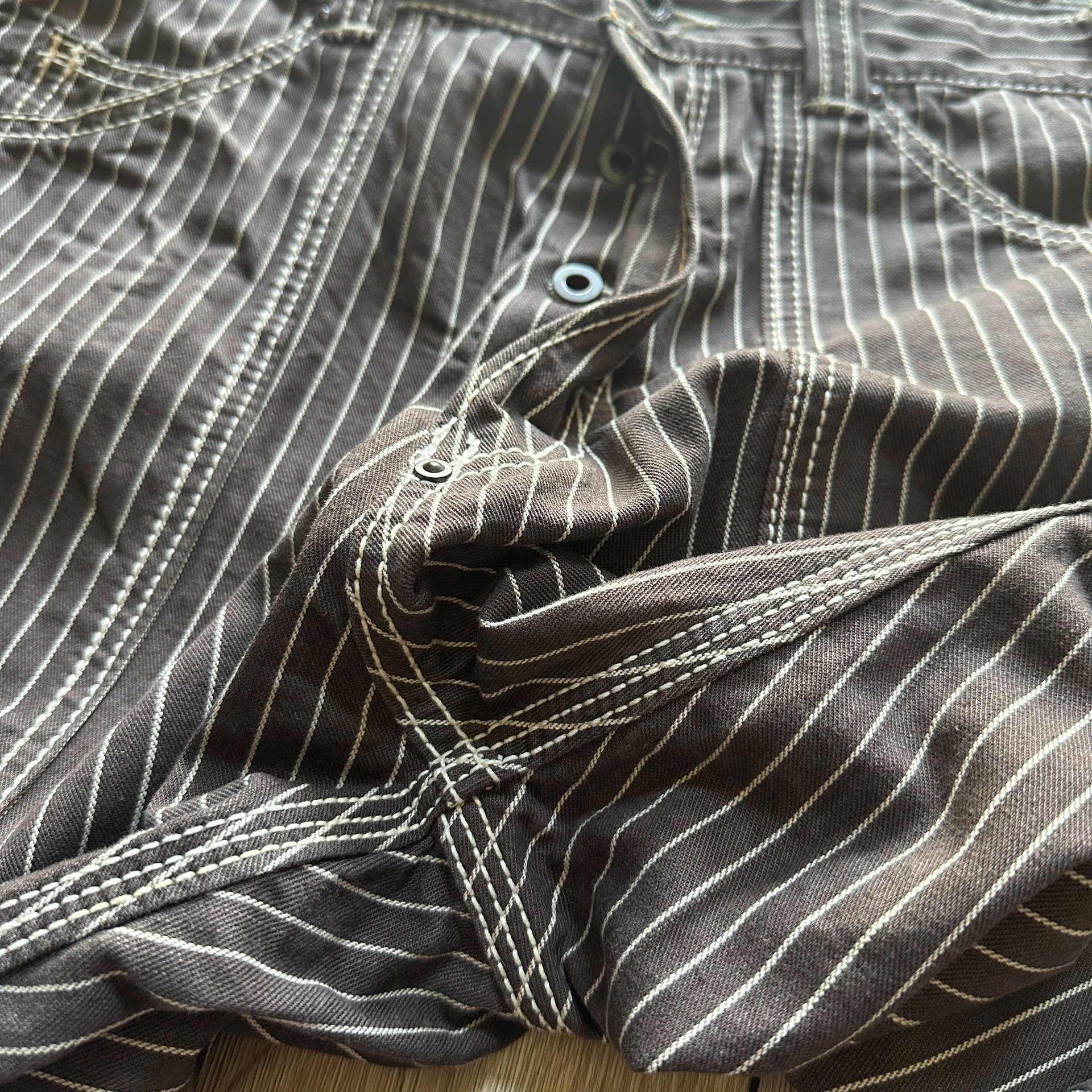 Jelado Brown Striped Paris Button Pants — label