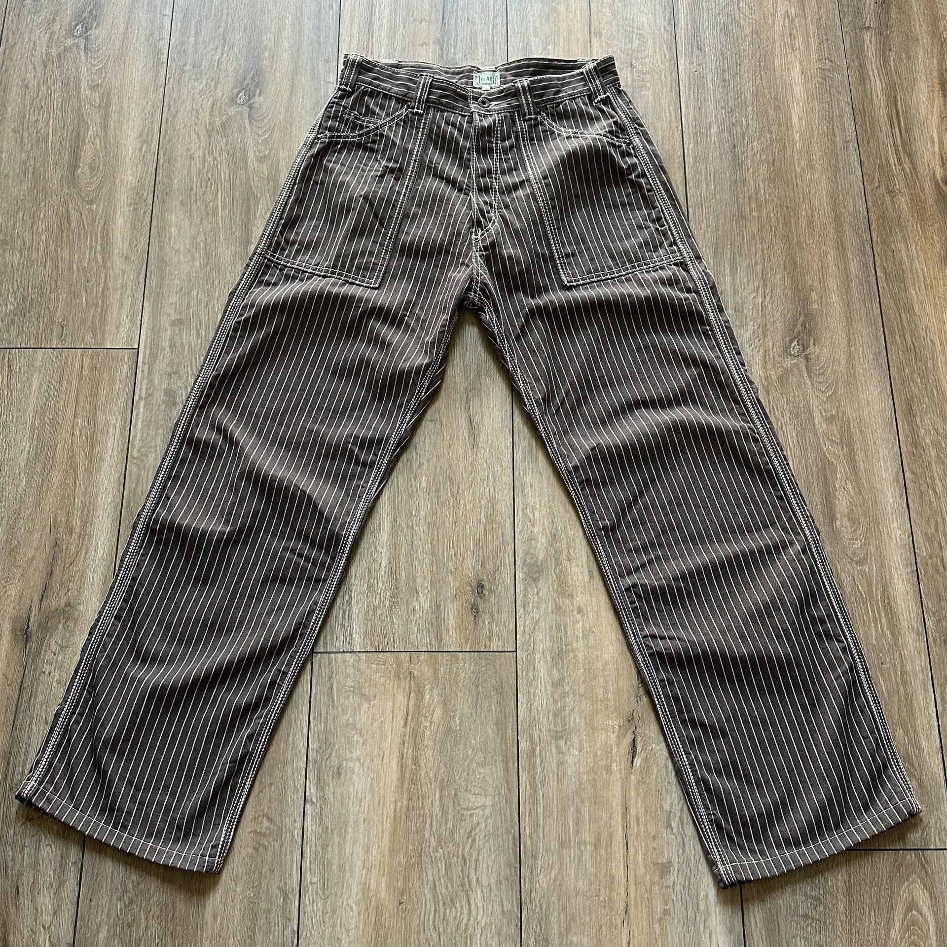 Jelado Brown Striped Paris Button Pants