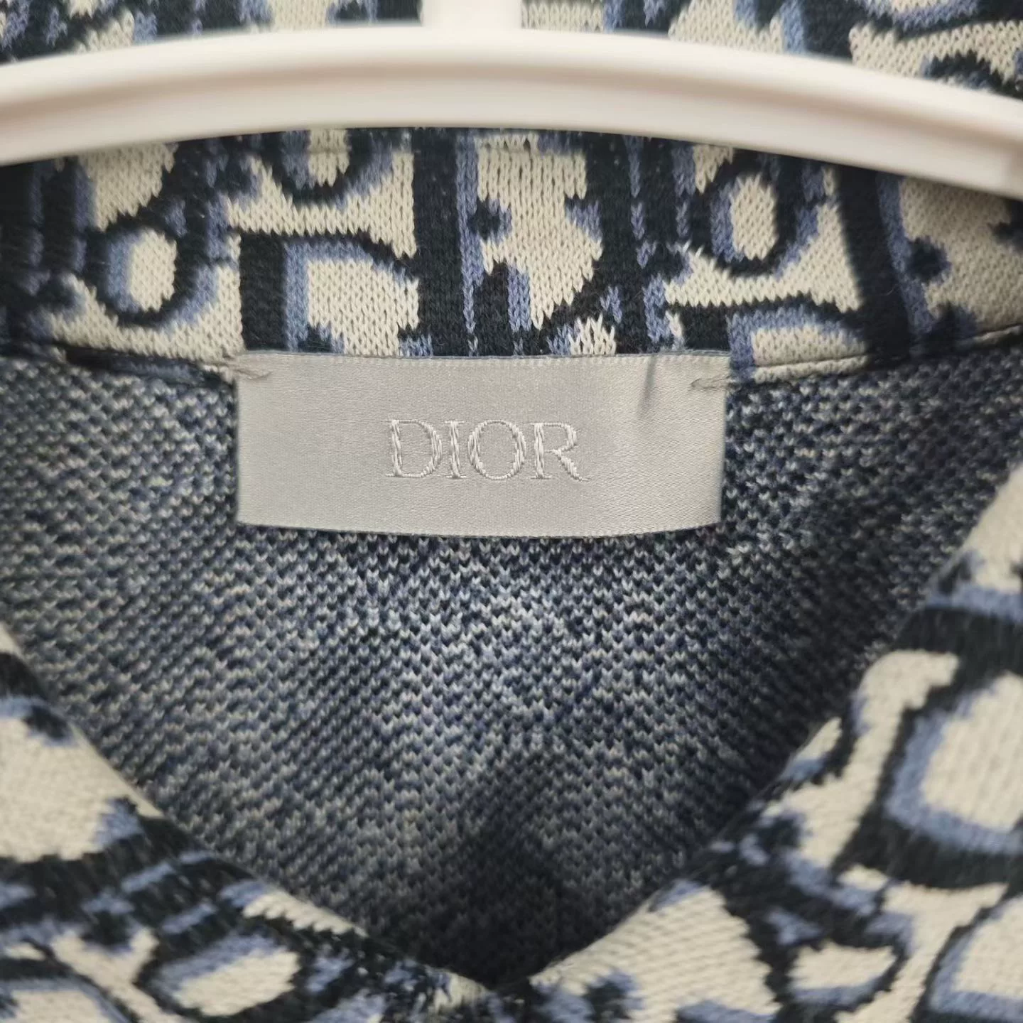 DIOR Classic Monogram Long-Sleeve Shirt — detail