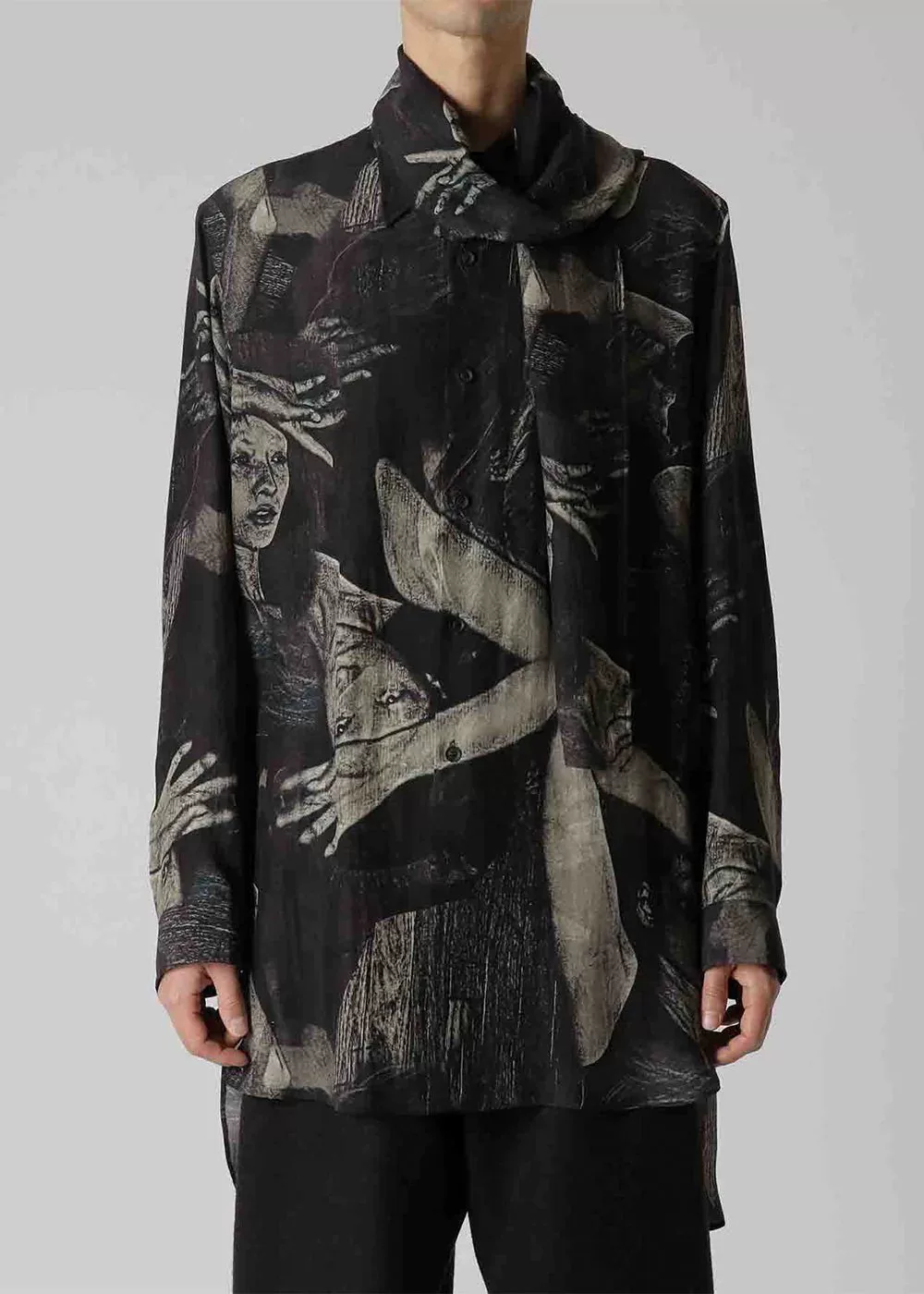 Yohji Yamamoto Beksinski Scarf Shirt — back