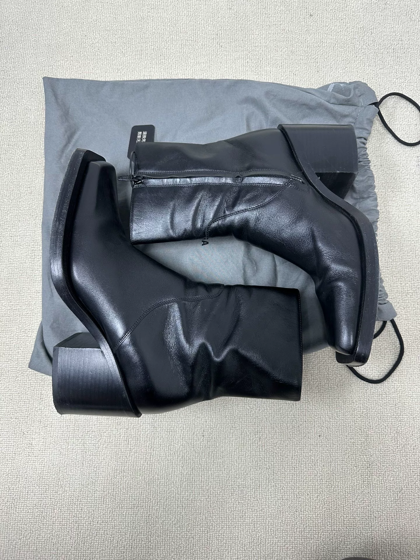 Balenciaga Glove Smooth Calf Leather Short Boots — back