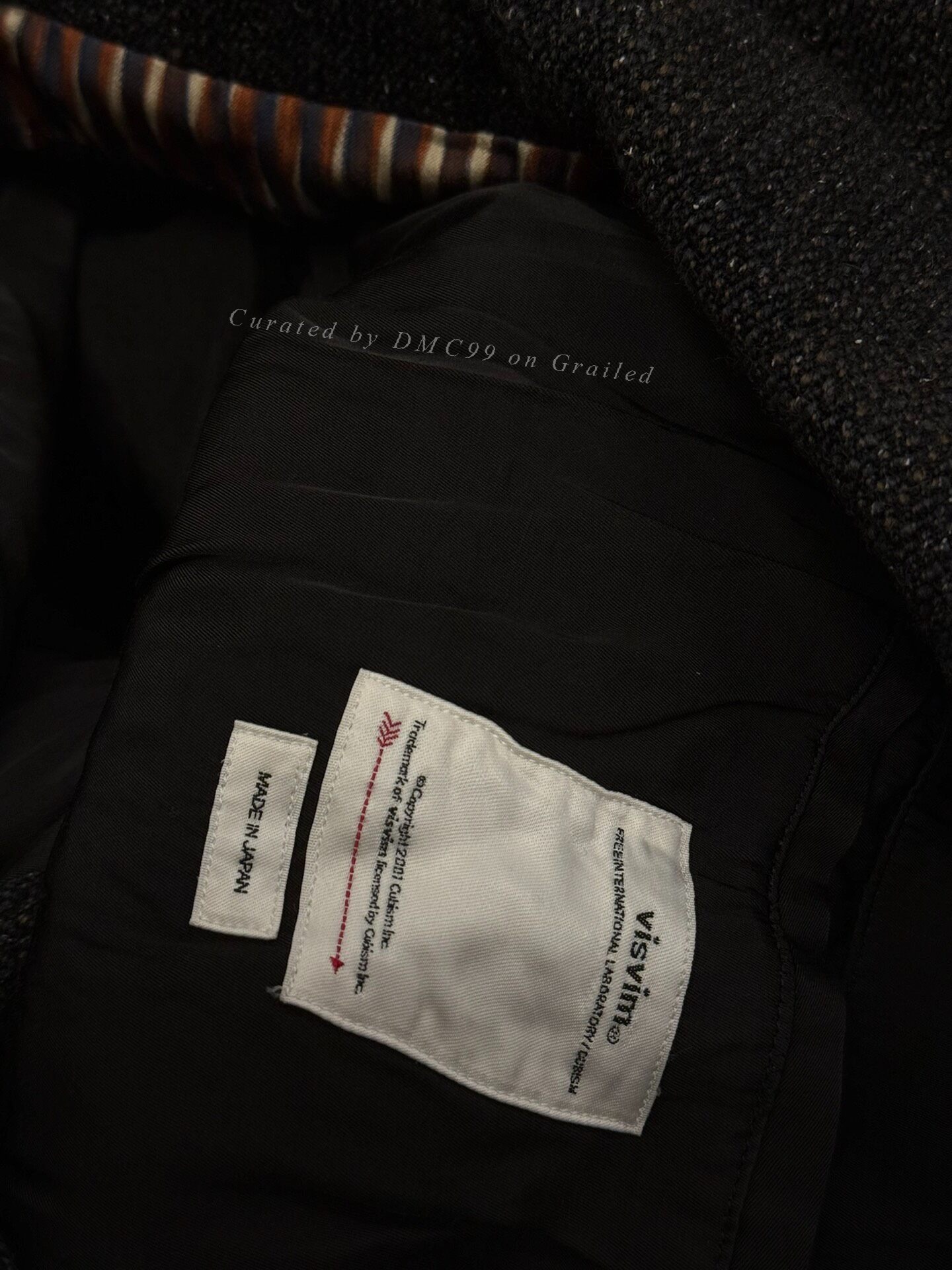 Visvim 21AW Hammons Tweed Coat — label