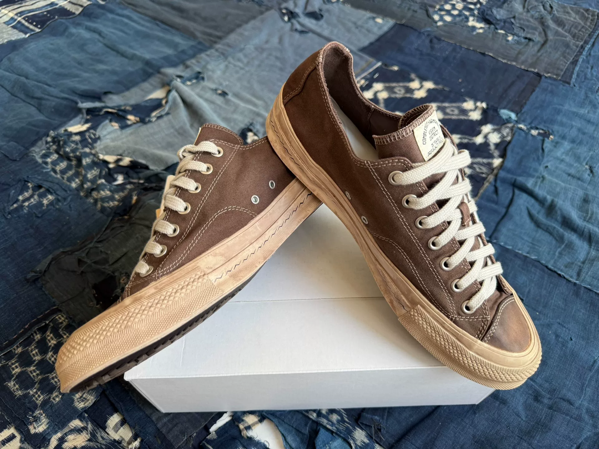 VISVIM 25AW Skagway LO Mud-Dyed Canvas Sneakers — front