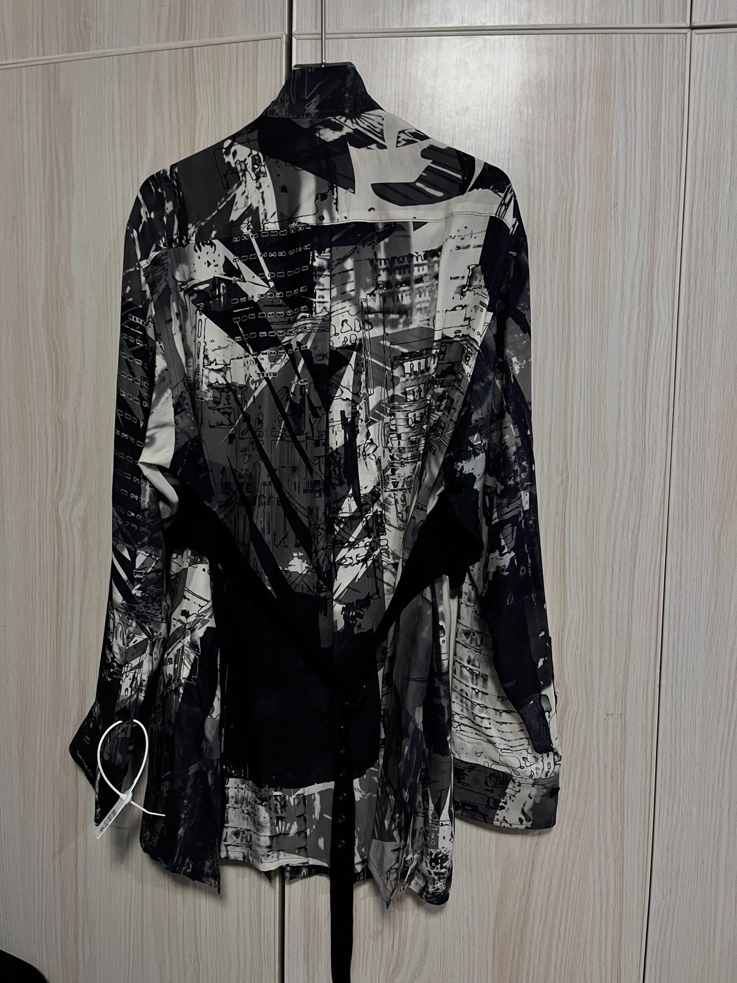 Yohji Yamamoto Graffiti Silk Shirt — detail