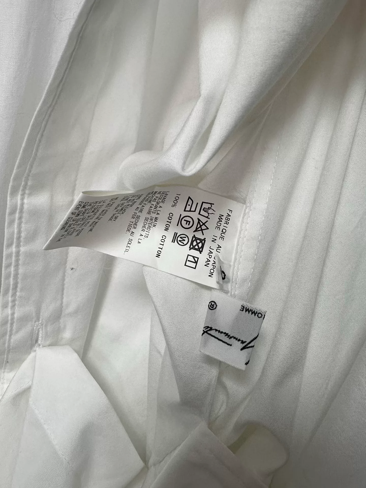 Yohji Yamamoto 19SS Hand-Drawn Portrait Shirt — label